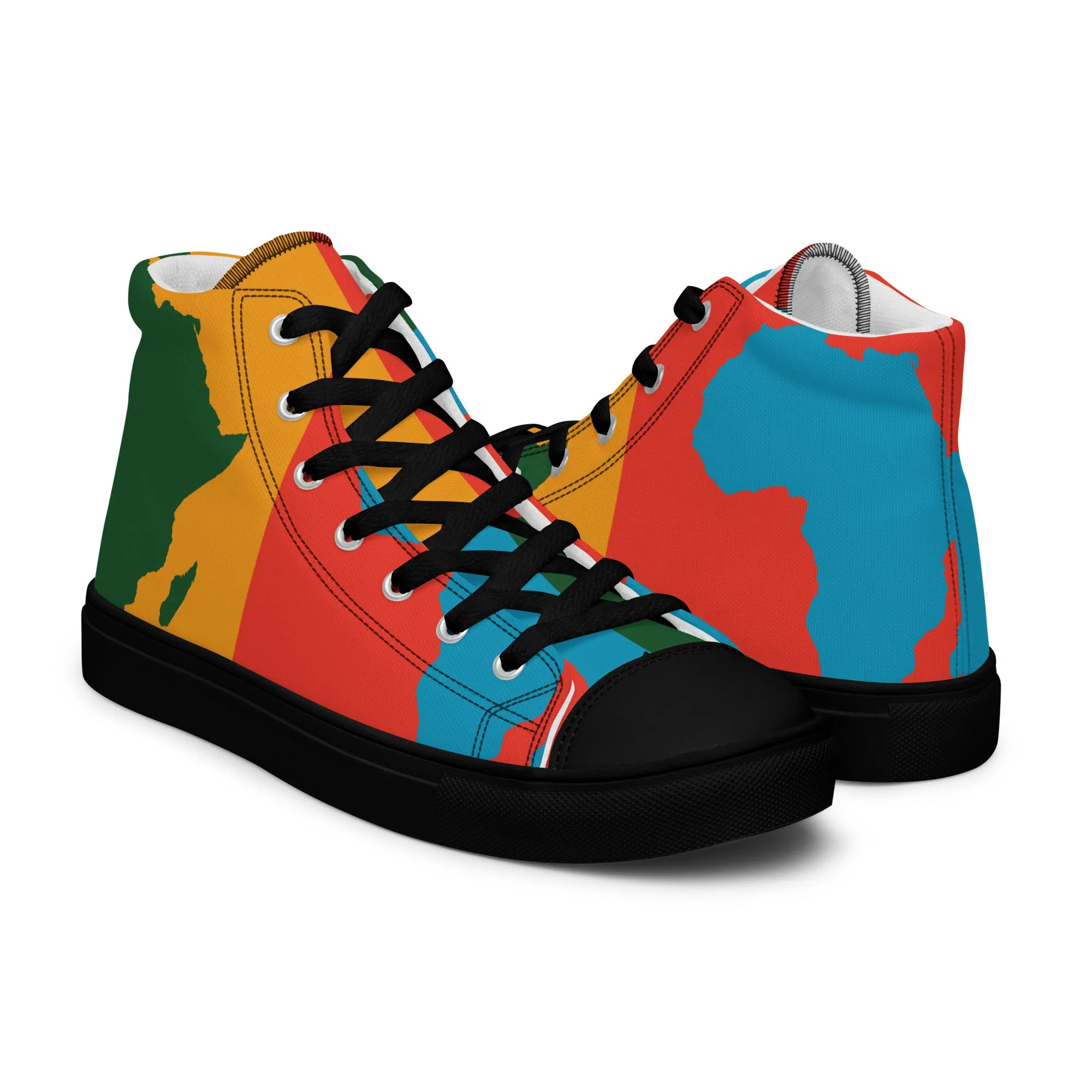 AFRICA WARHOL Men’s High Top Canvas Shoes (Bright)