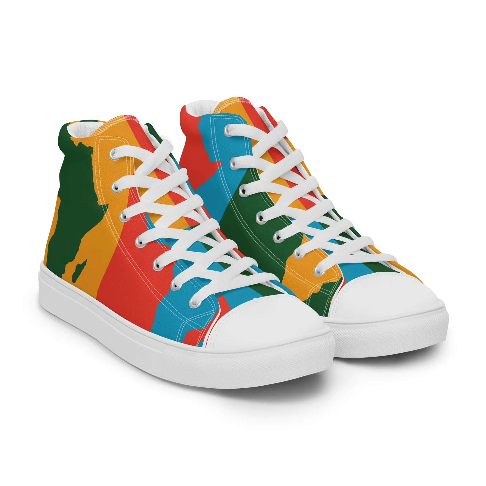 AFRICA WARHOL Men’s High Top Canvas Shoes (Bright)