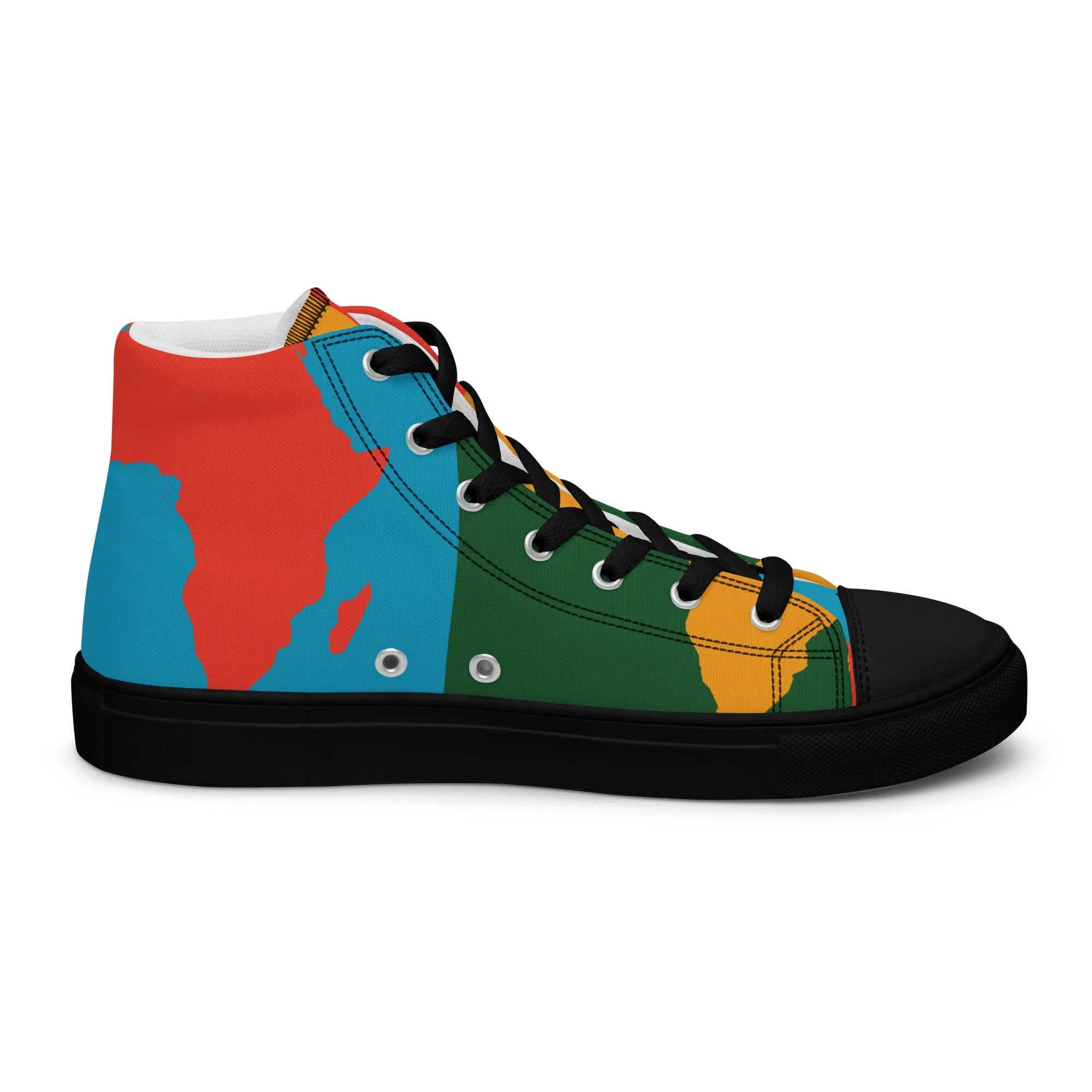 AFRICA WARHOL Men’s High Top Canvas Shoes (Bright)