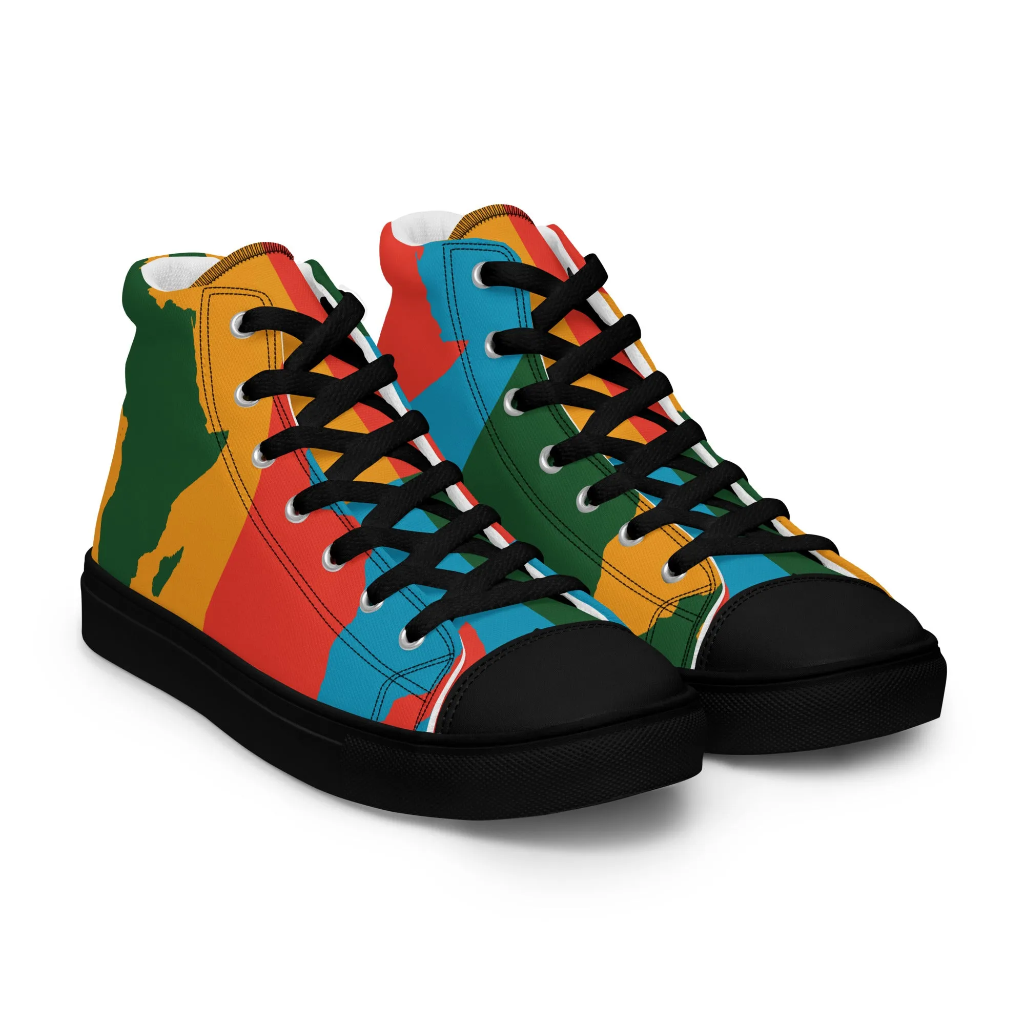 AFRICA WARHOL Men’s High Top Canvas Shoes (Bright)