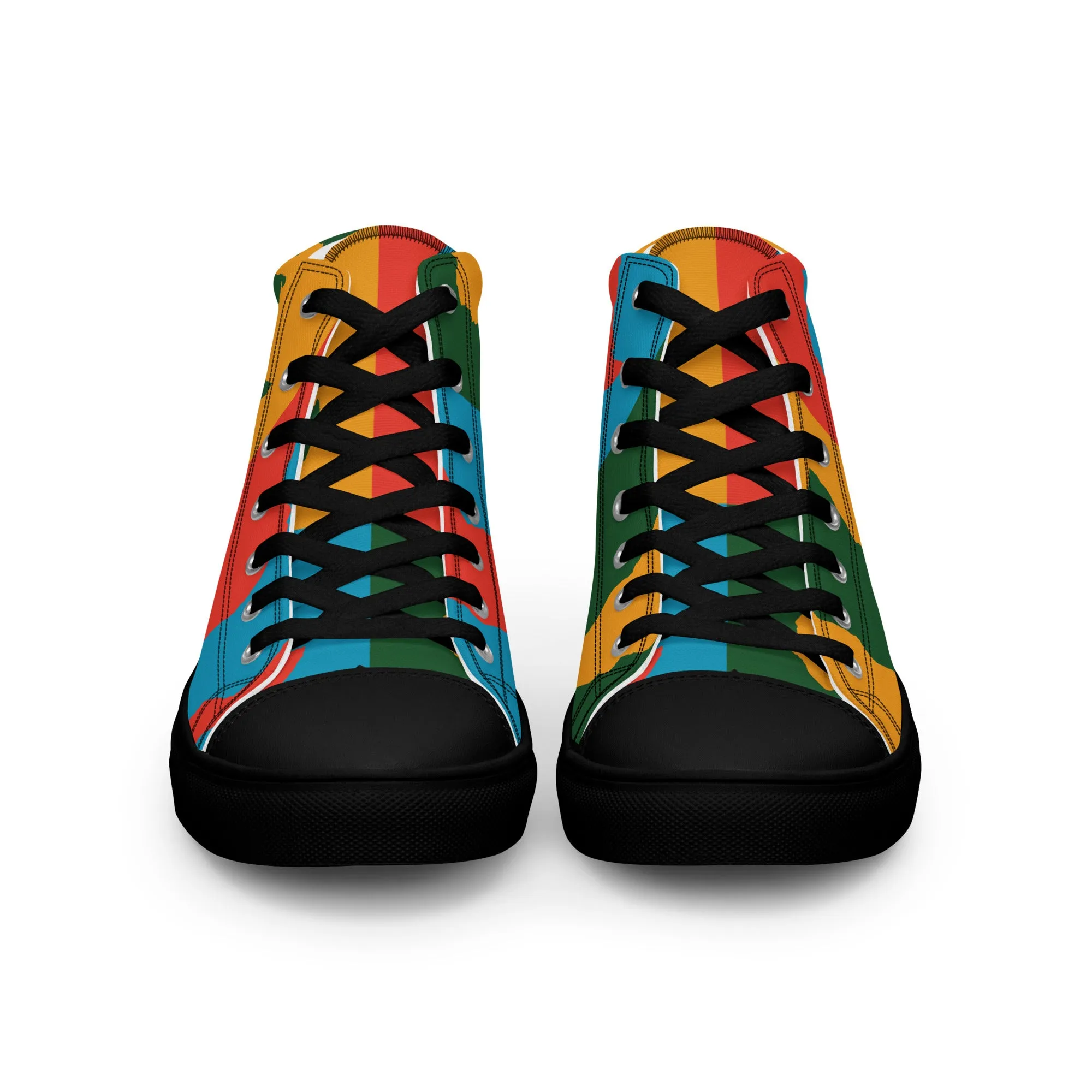 AFRICA WARHOL Men’s High Top Canvas Shoes (Bright)