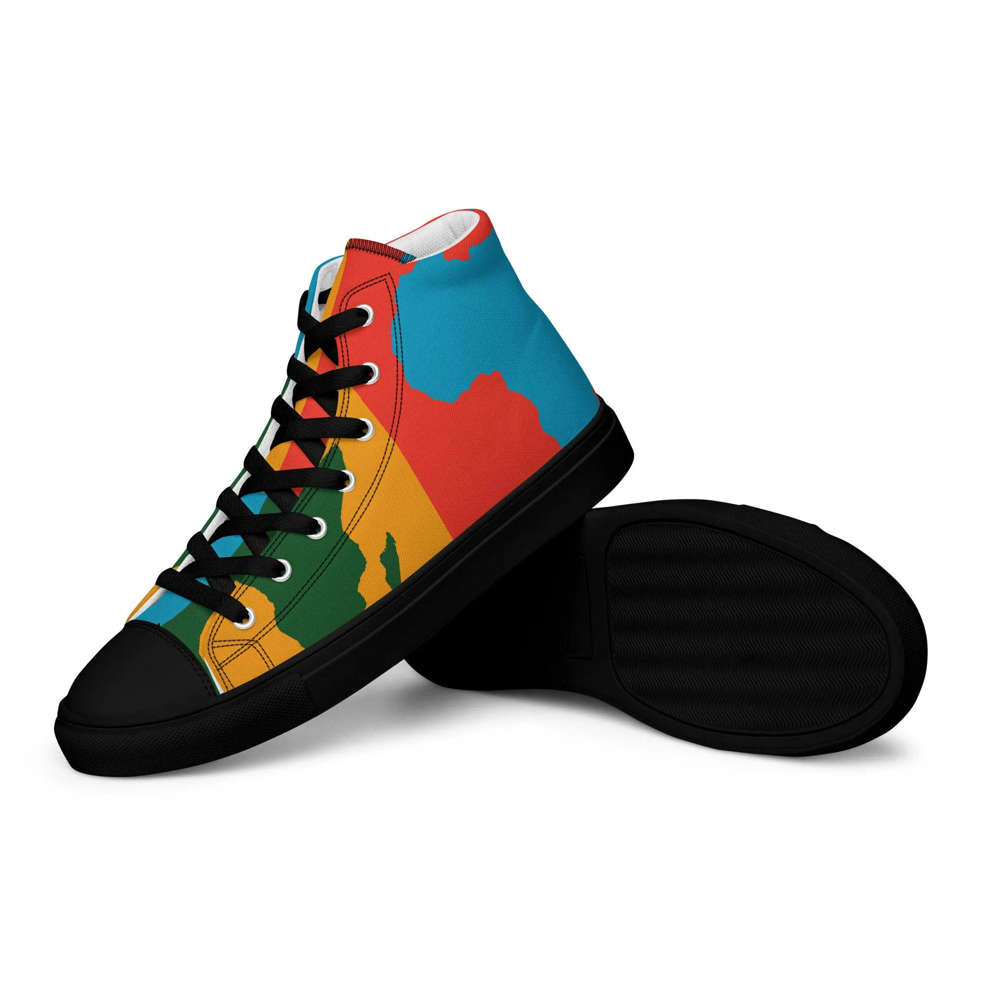 AFRICA WARHOL Men’s High Top Canvas Shoes (Bright)