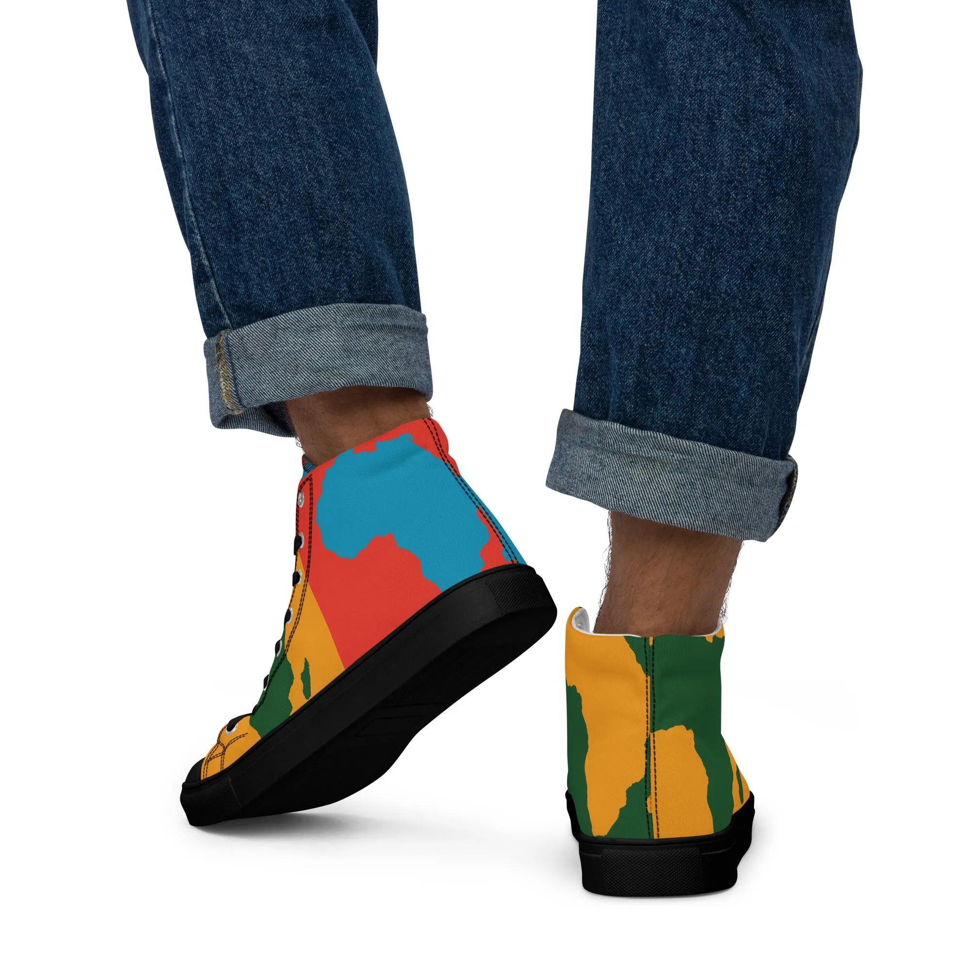 AFRICA WARHOL Men’s High Top Canvas Shoes (Bright)