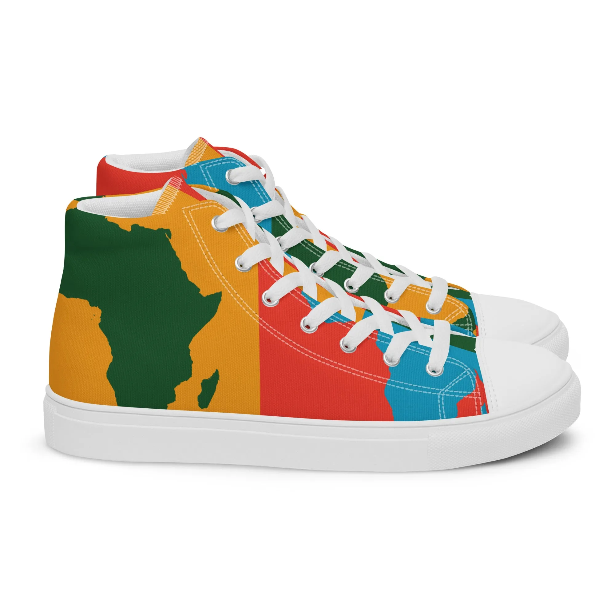 AFRICA WARHOL Men’s High Top Canvas Shoes (Bright)
