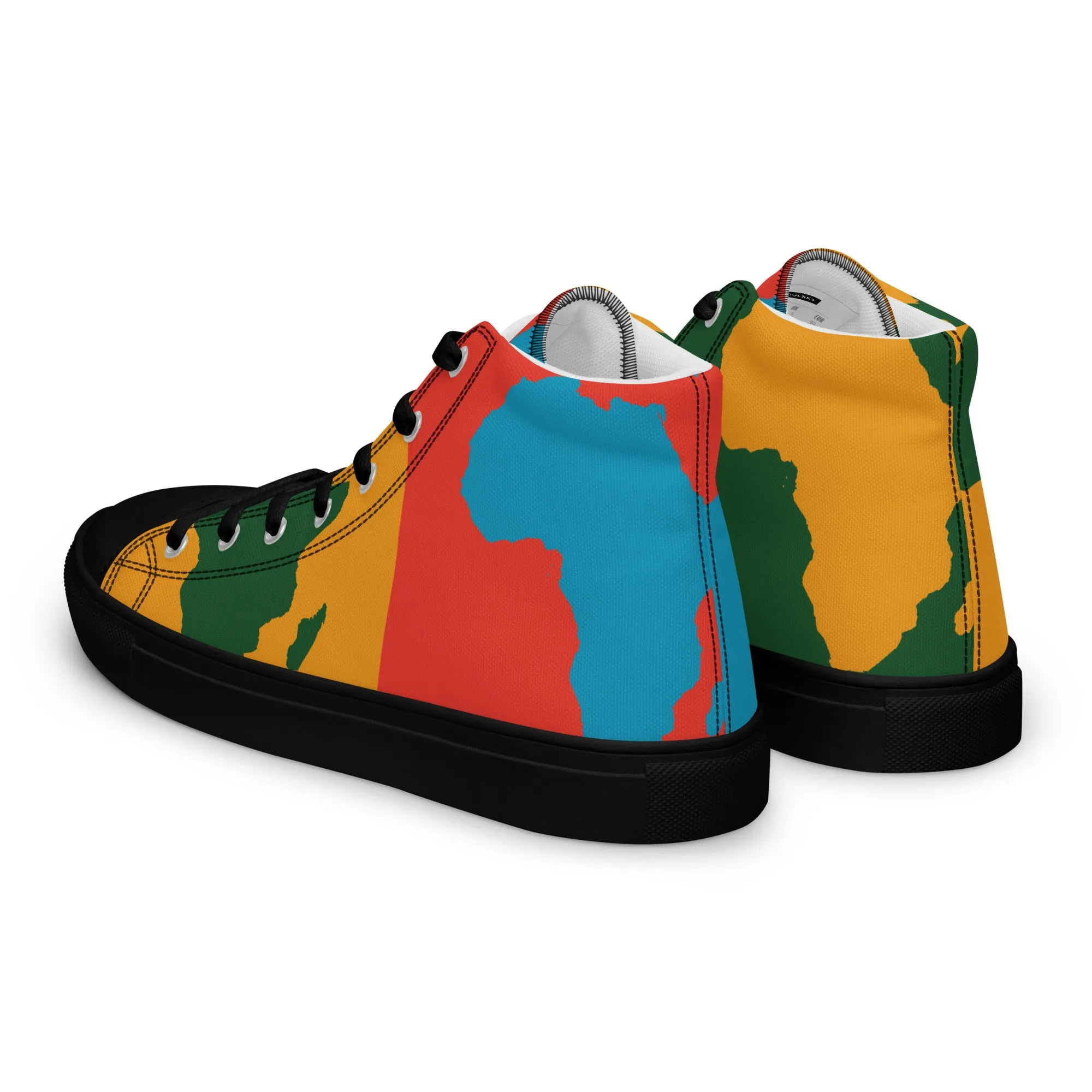 AFRICA WARHOL Men’s High Top Canvas Shoes (Bright)