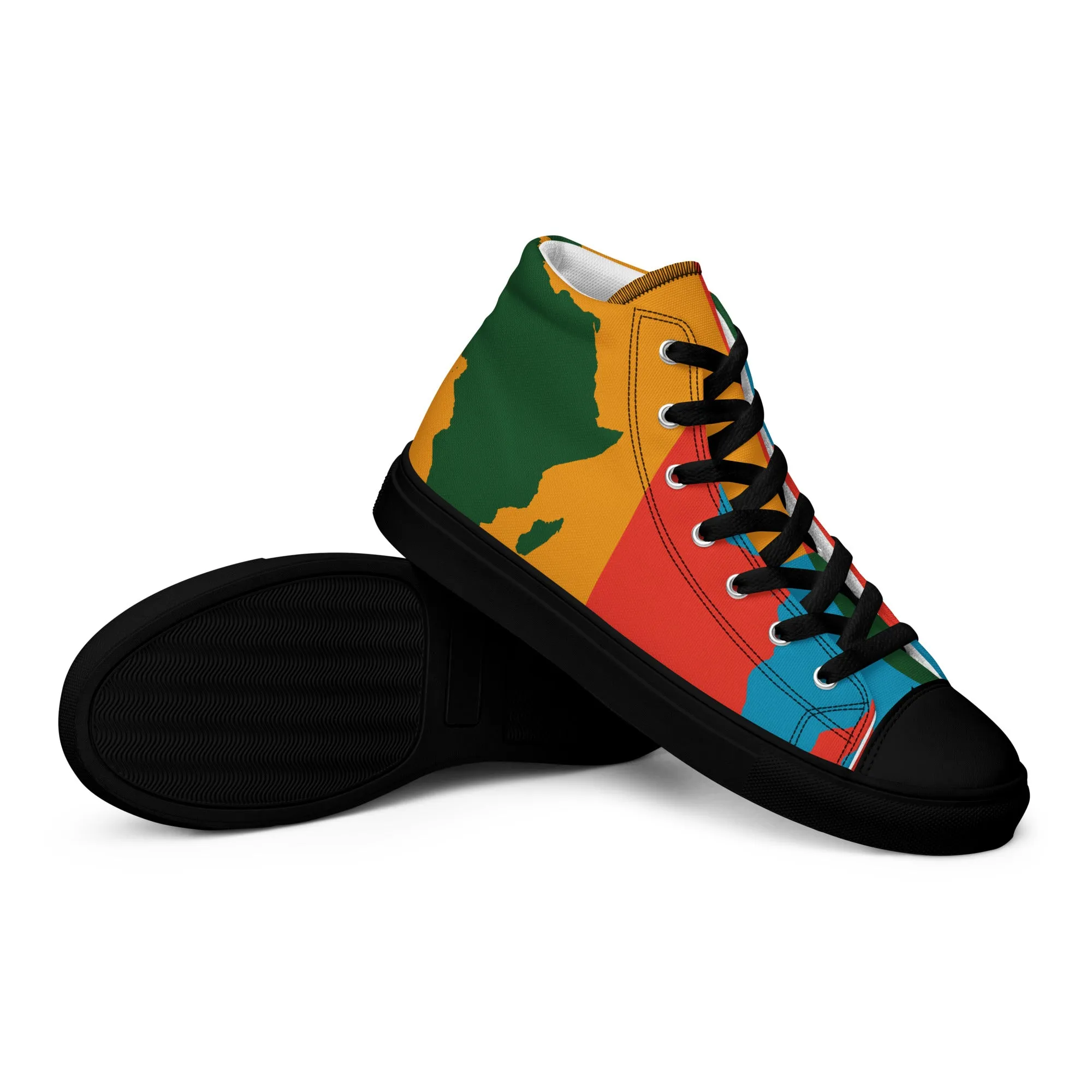 AFRICA WARHOL Men’s High Top Canvas Shoes (Bright)
