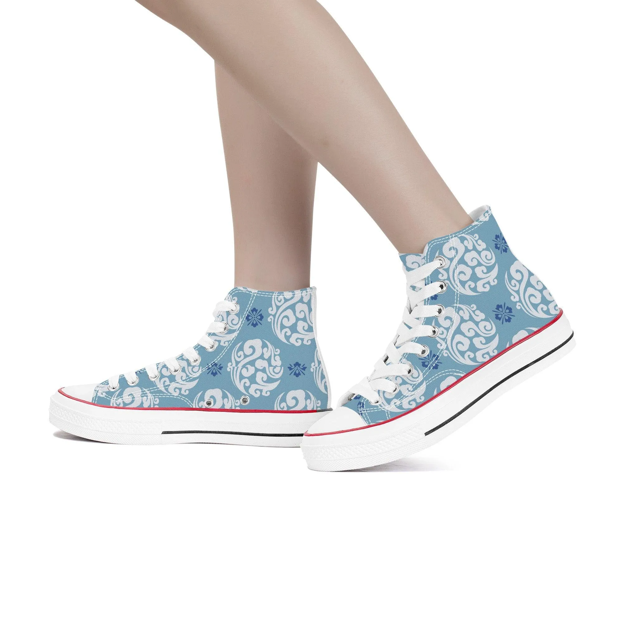 Ao 青 - Blue High Top Canvas Shoes