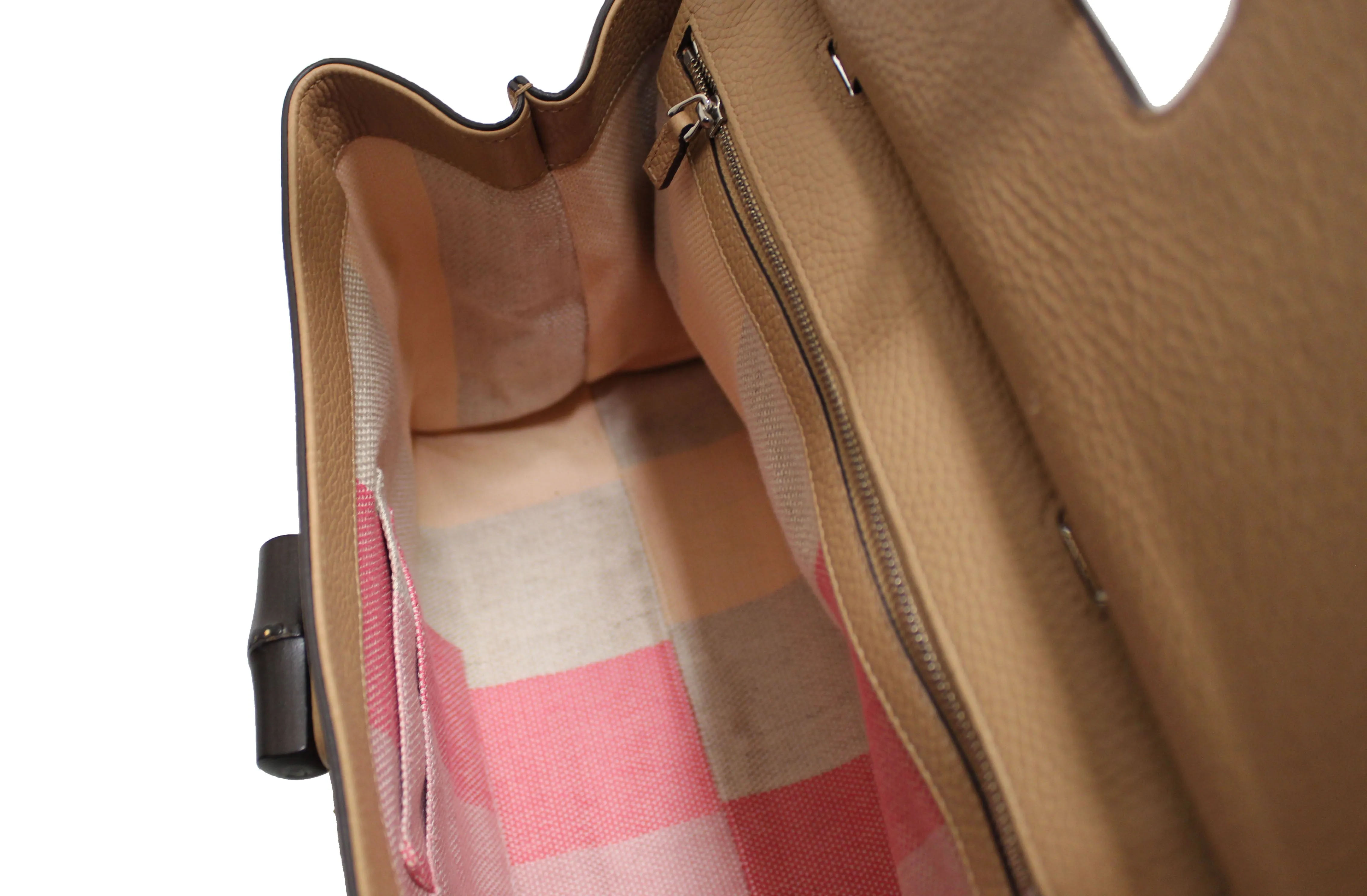 Authentic Gucci Daily Top Handle Bamboo Caramel Handbag