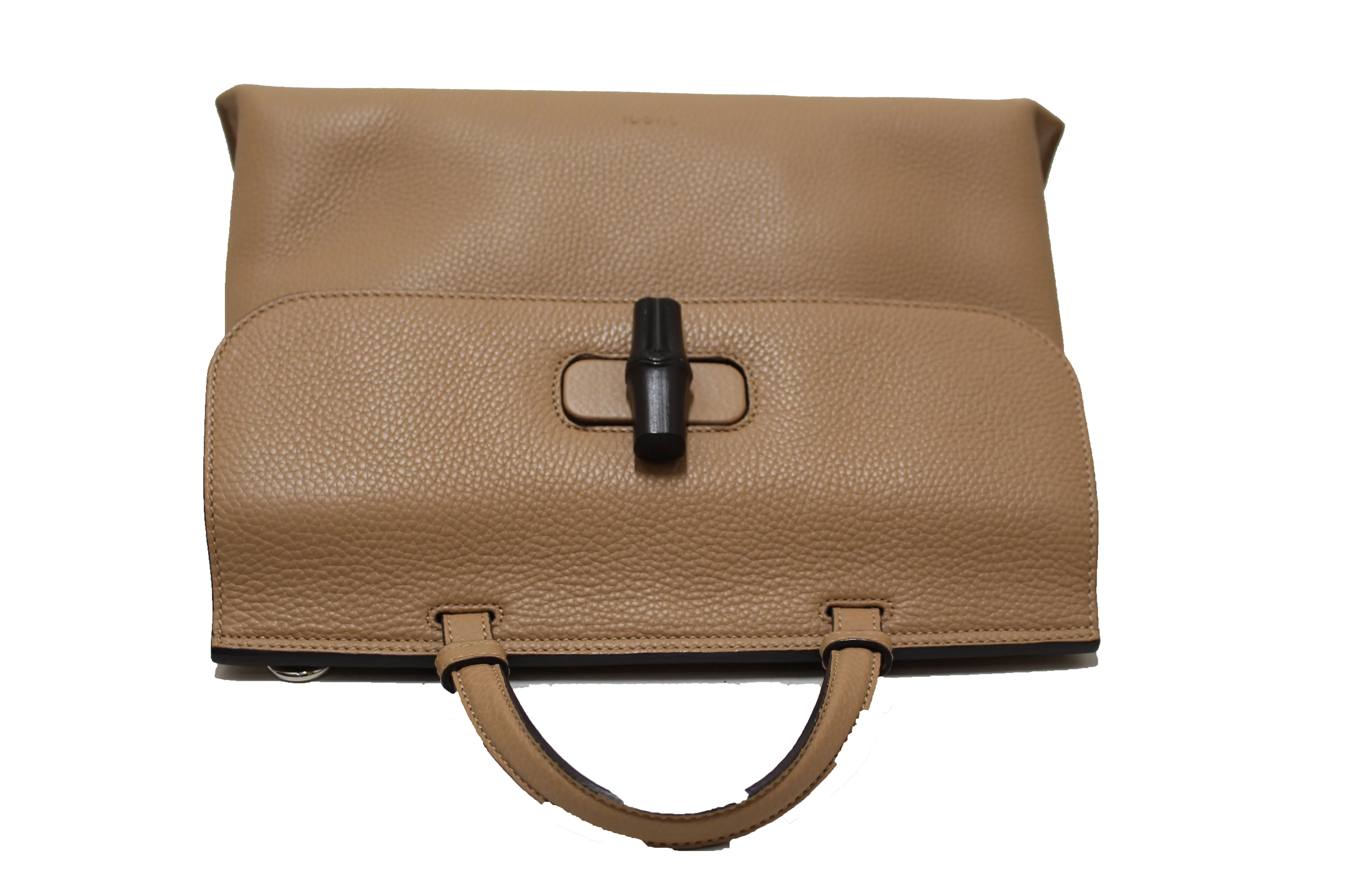 Authentic Gucci Daily Top Handle Bamboo Caramel Handbag
