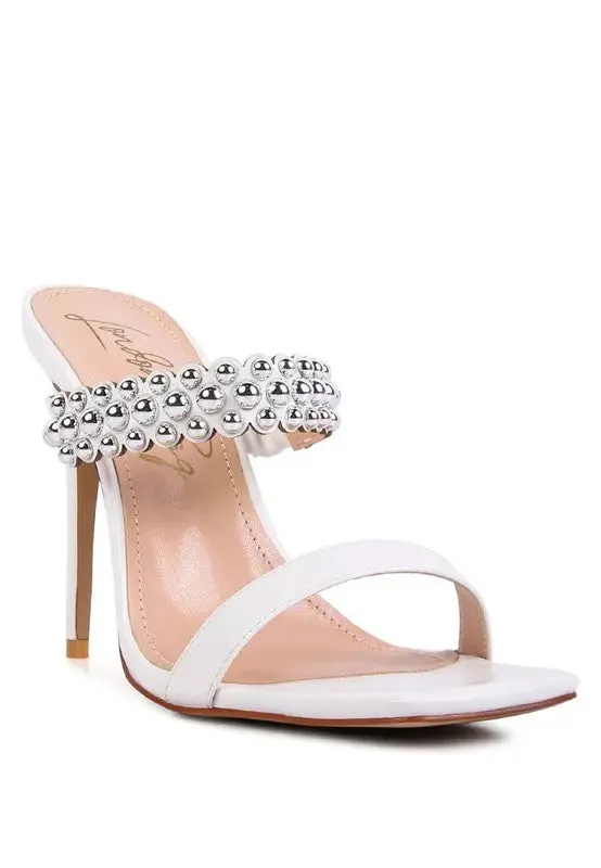Bandy Stieletto Heel Metal Stud Sandals