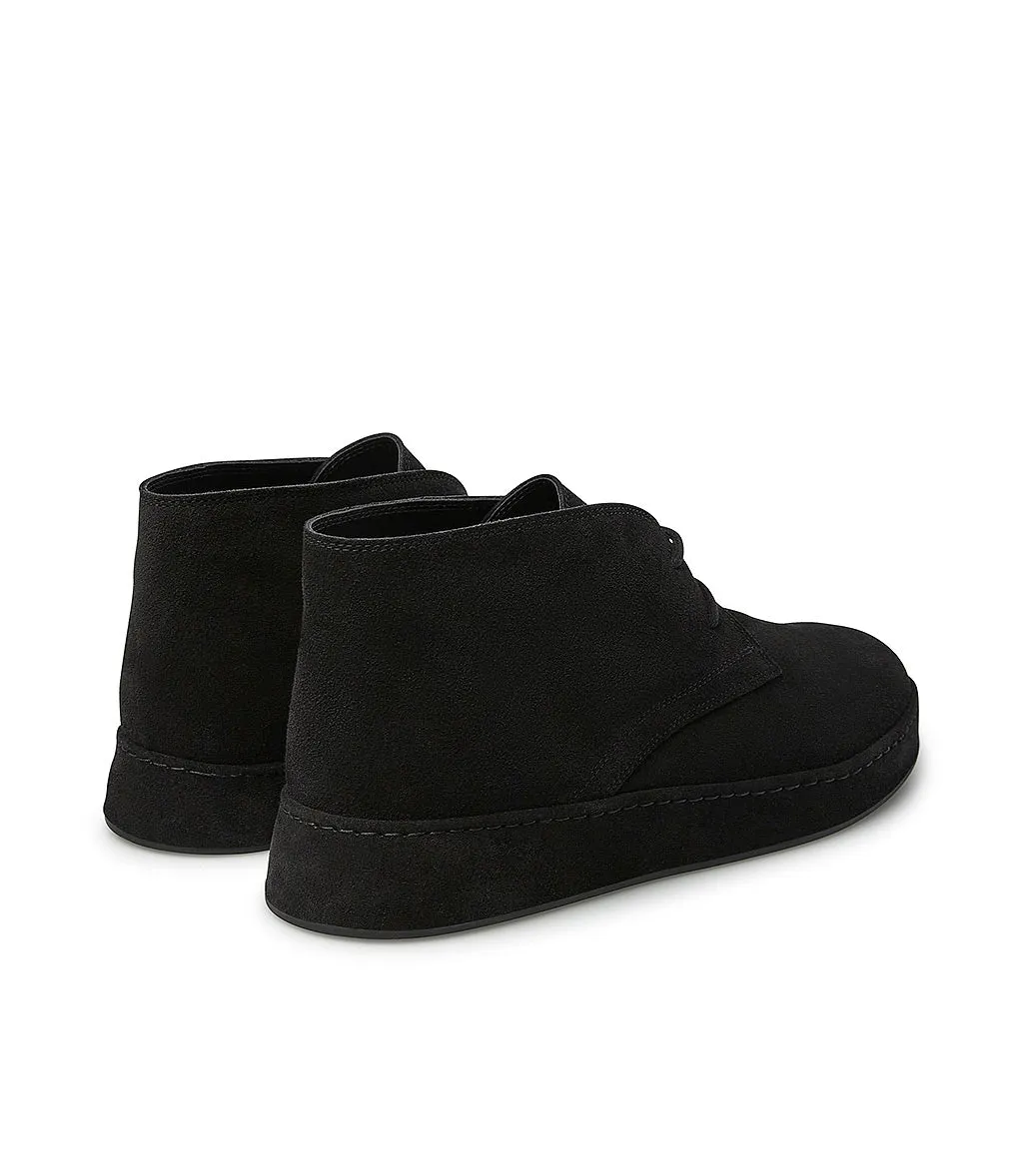 Black suede desert boots