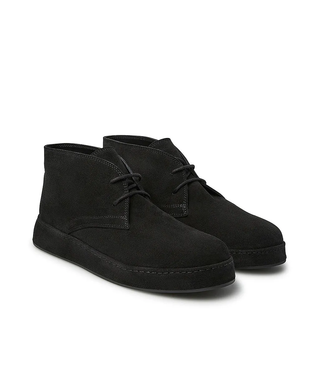 Black suede desert boots