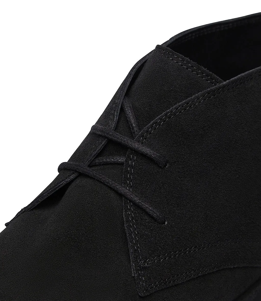 Black suede desert boots