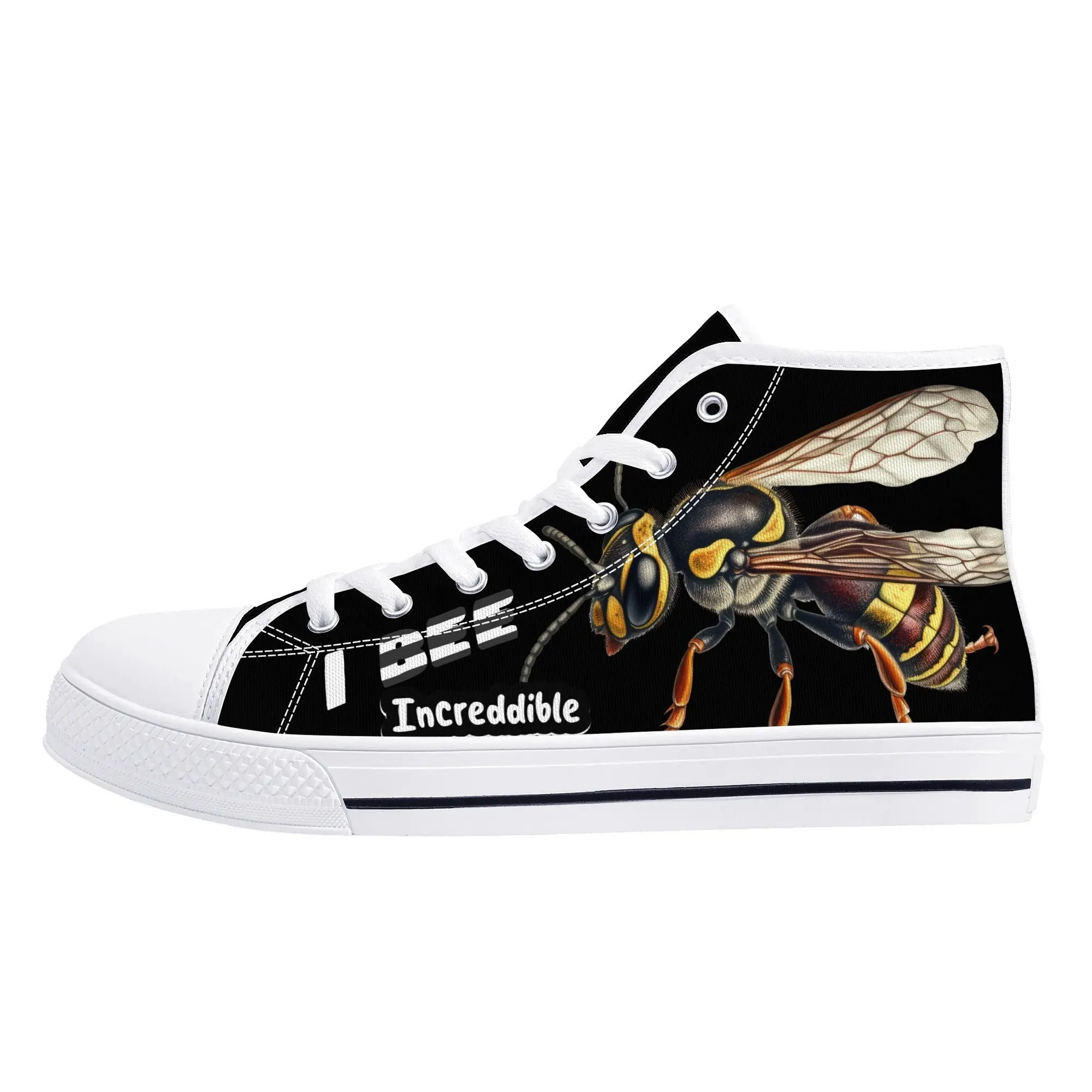 Blk Insct Famili Mens High Top Canvas Shoes - Customized Tongue