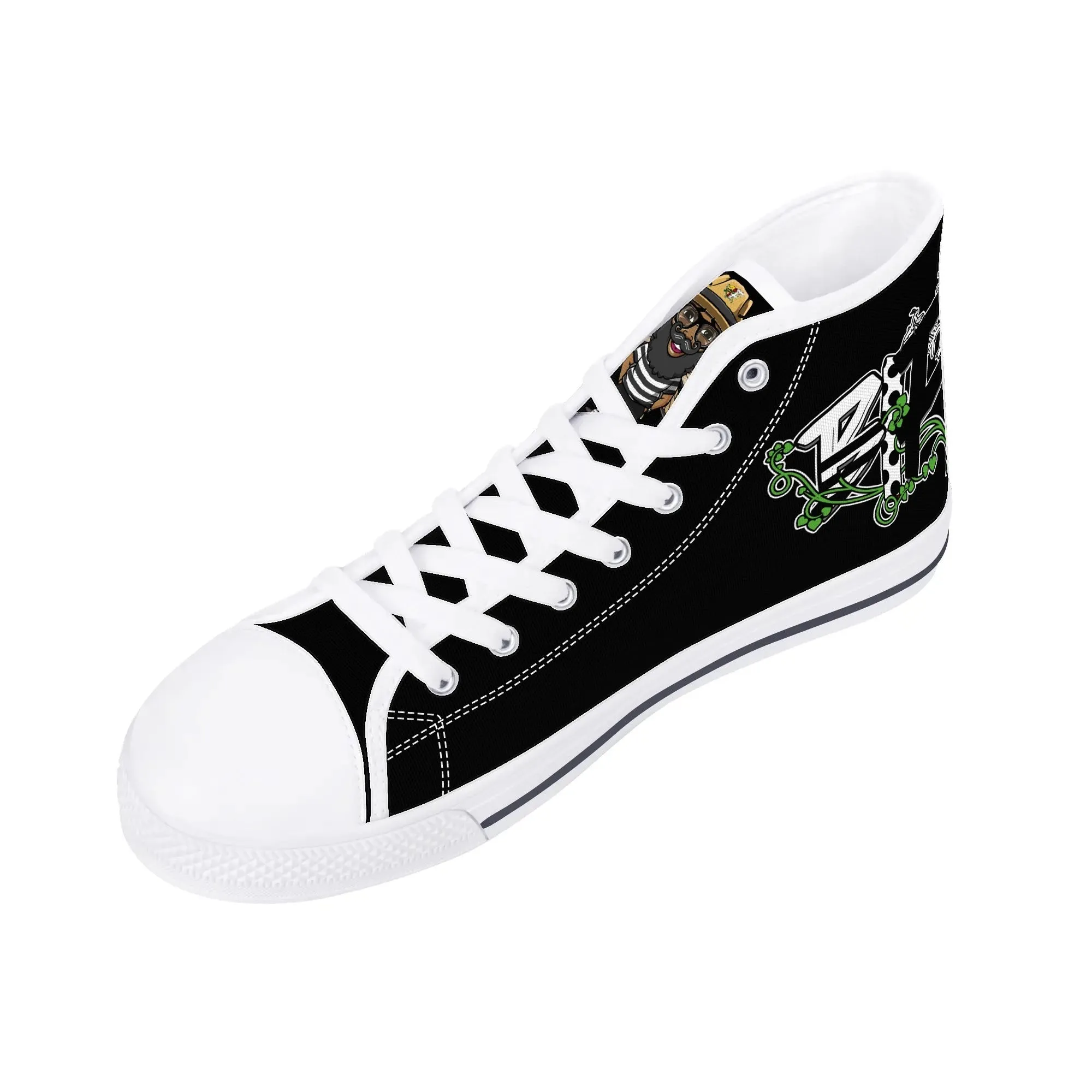 Blk Insct Famili Mens High Top Canvas Shoes - Customized Tongue