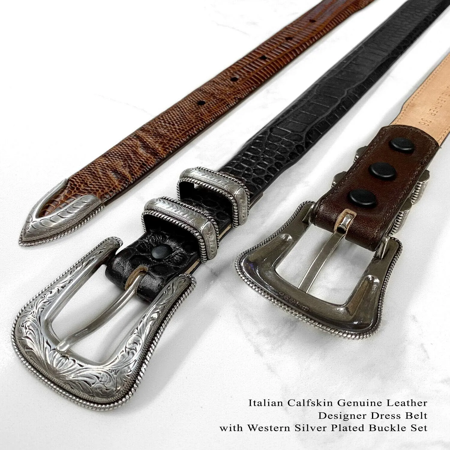 Brenton Genuine Full-Grain Cowhide Leather Dress Belt 1-1/8"(30mm) taper down to 1"(25mm) wide or Belt Strap only