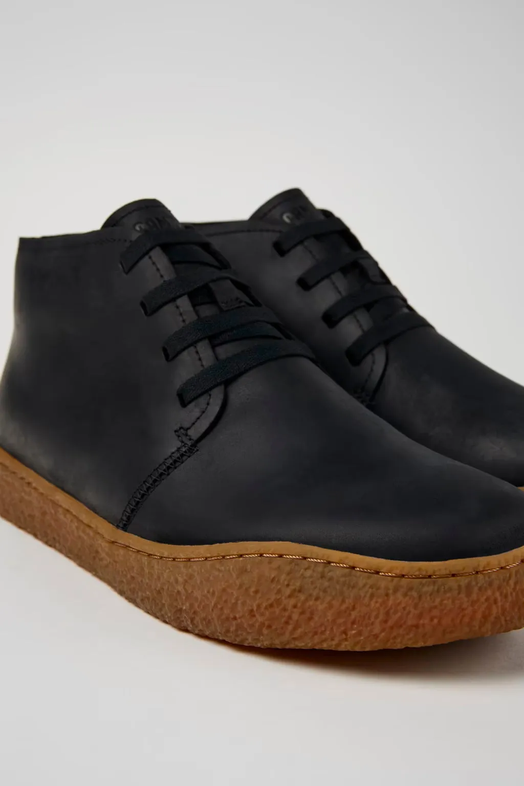 Camper Men's K300467 Peu Terreno Leather Desert Boots Black