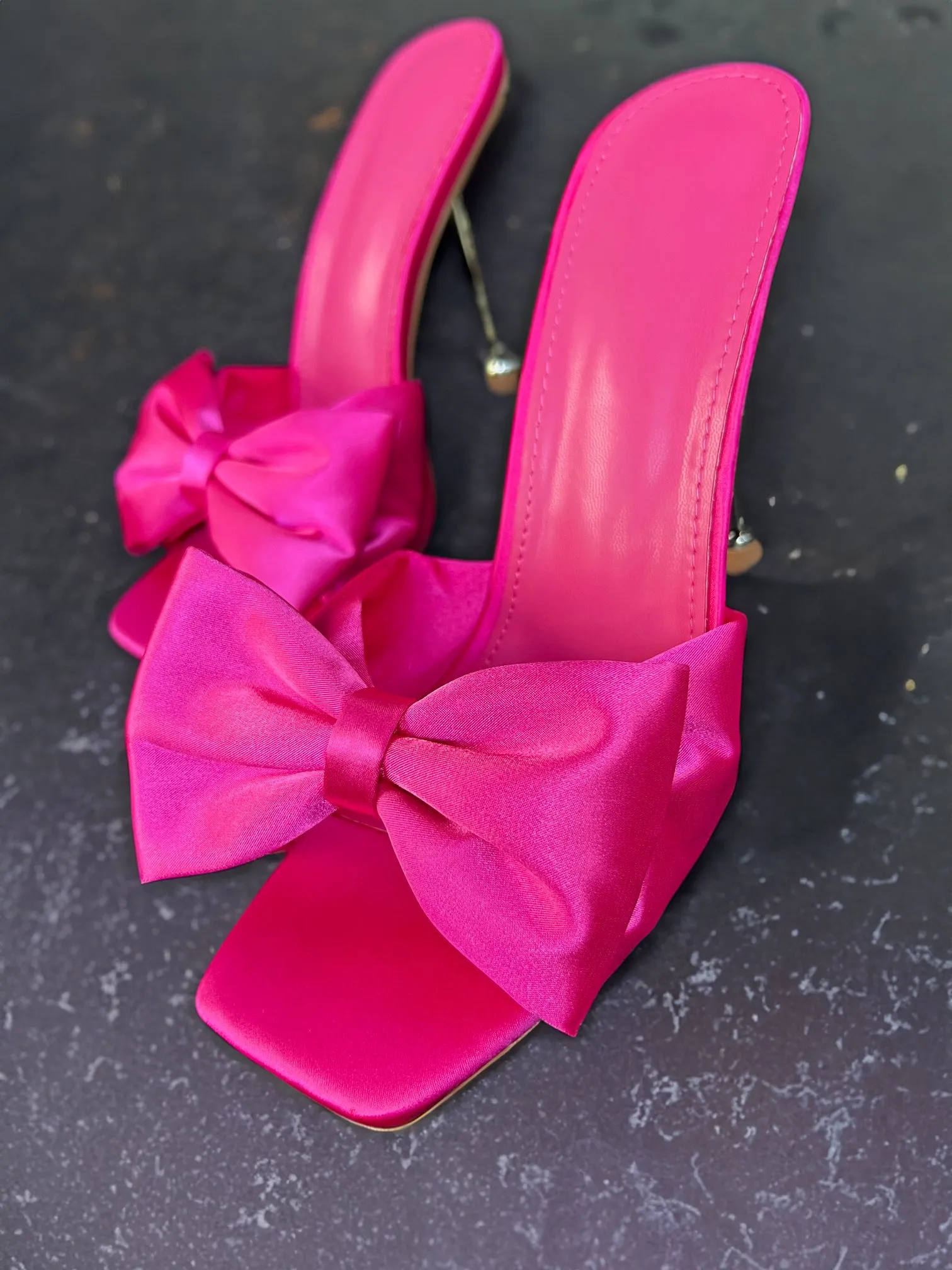 Cayla Bow Satin High Heels in White