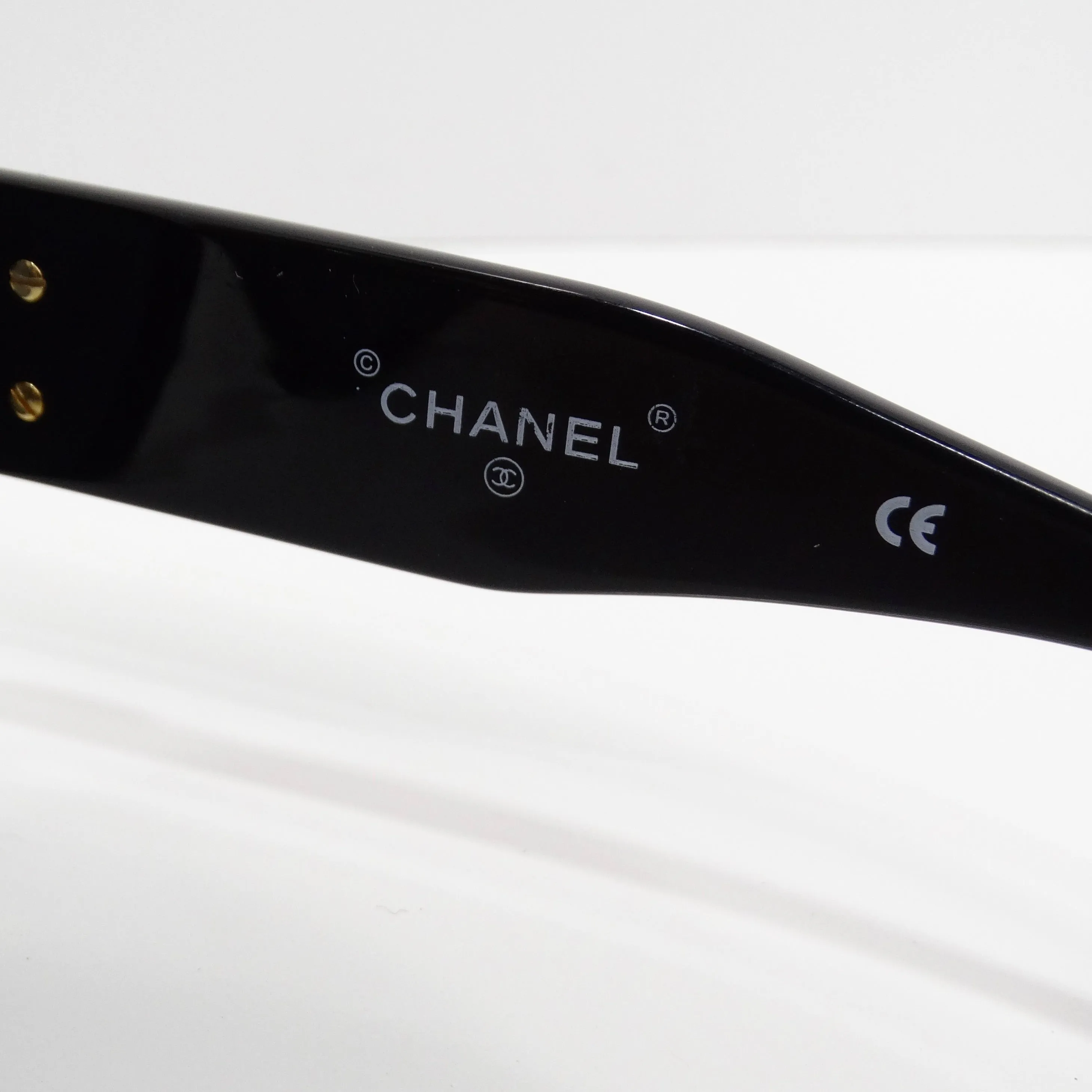 Chanel 1993 Black CC Logo Round Lens Sunglasses