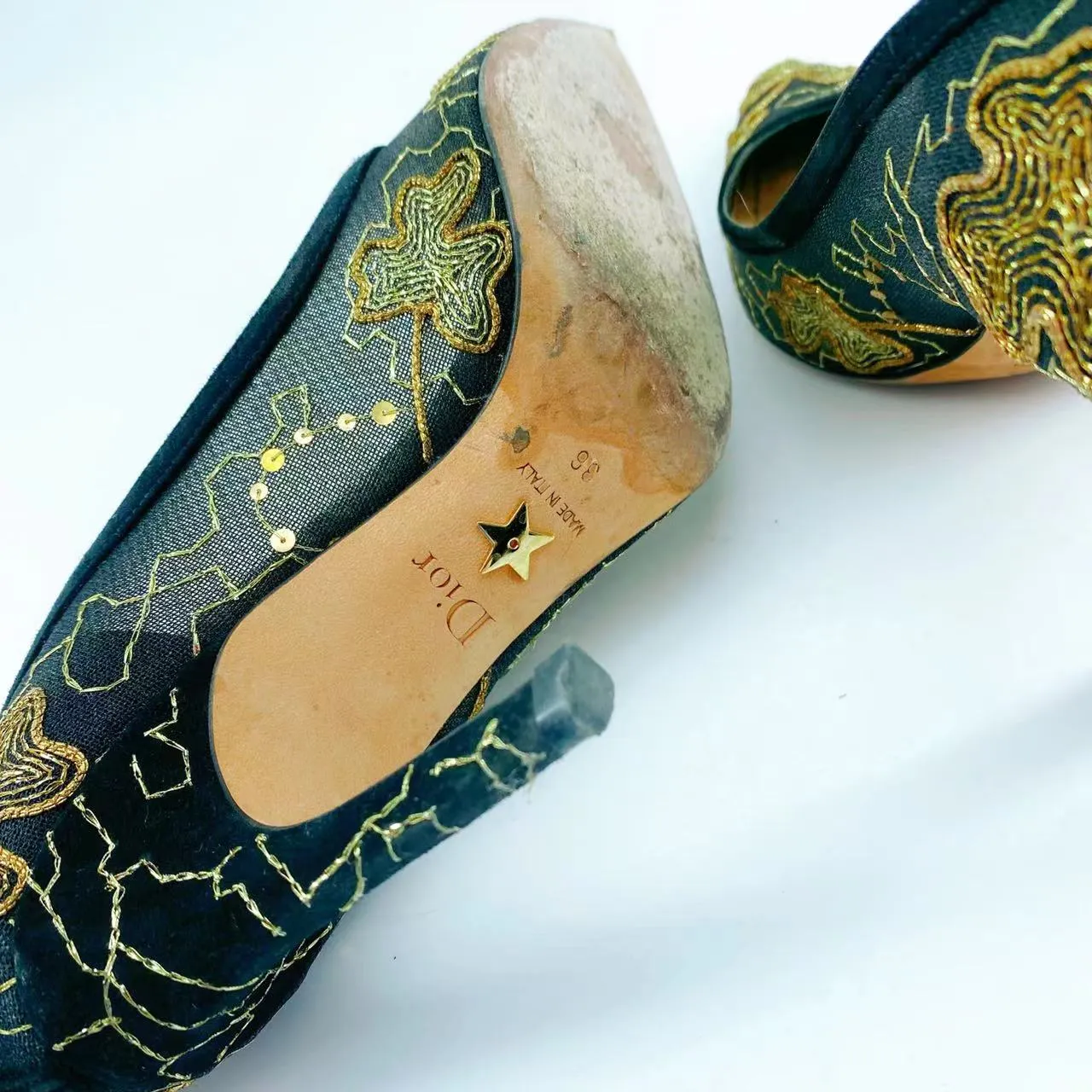 Christian Dior embroidered high heels