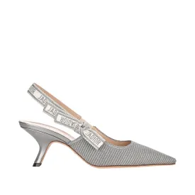 Christian Dior J'Adior Silver Embroidered Sling Back Pump Heels 36 UK 3