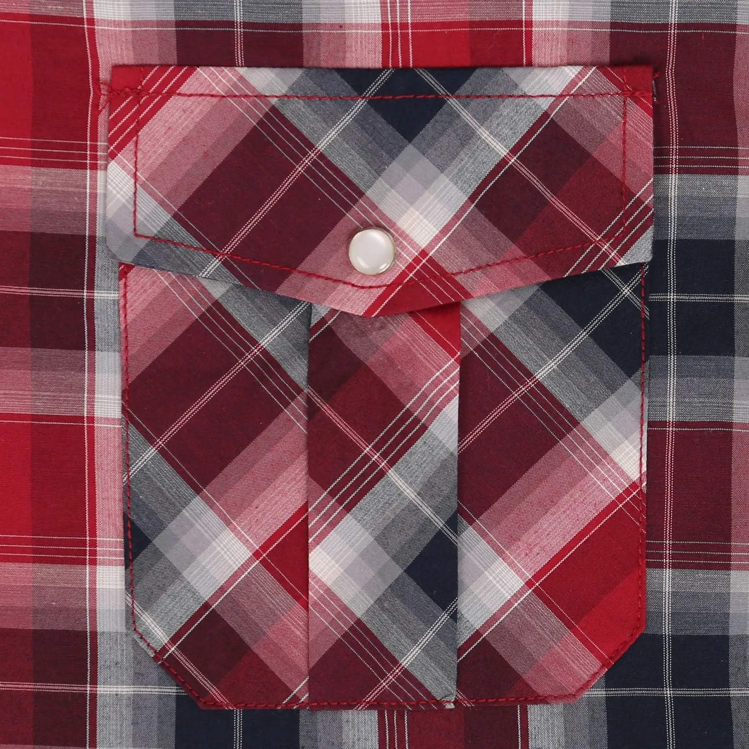 COEVALS CLUB Men's Western Plaid Pearl Snap Buttons Two Pocket Casual Short Sleeve Shirts