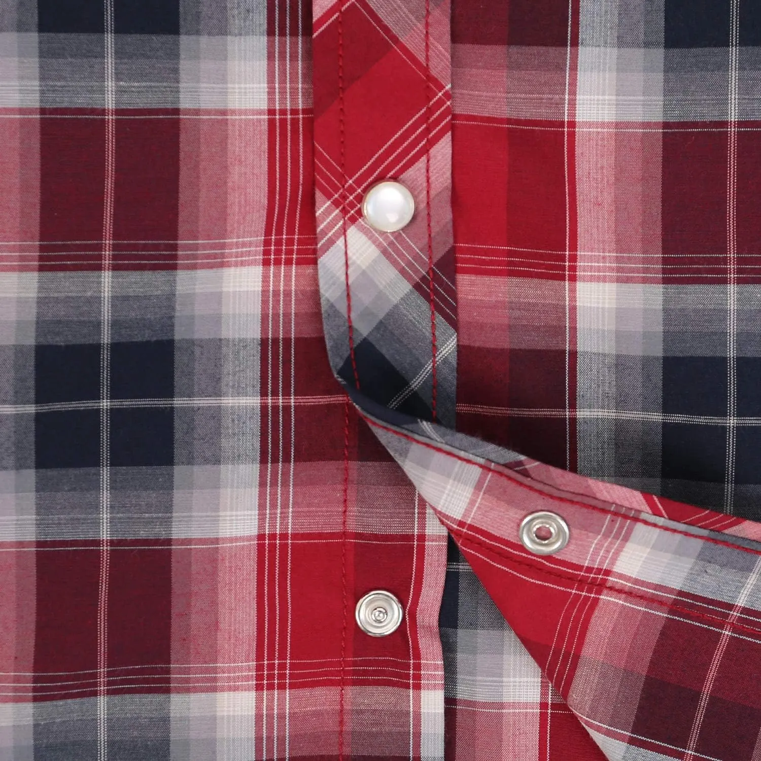 COEVALS CLUB Men's Western Plaid Pearl Snap Buttons Two Pocket Casual Short Sleeve Shirts