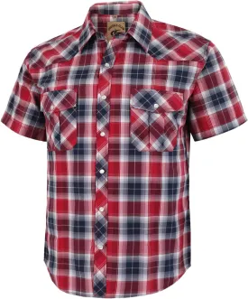 COEVALS CLUB Men's Western Plaid Pearl Snap Buttons Two Pocket Casual Short Sleeve Shirts