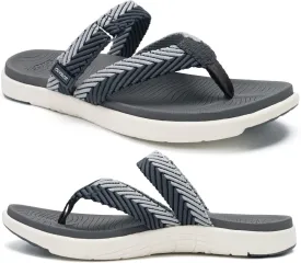 COFACE Womens Trendy Orthotic Flip Flops Lightweight Yoga Mat Thick Cushion Walking Thong Sandals Adjustable Slip On Slippers With Comfortable Plantar Fasciitis Arch Support