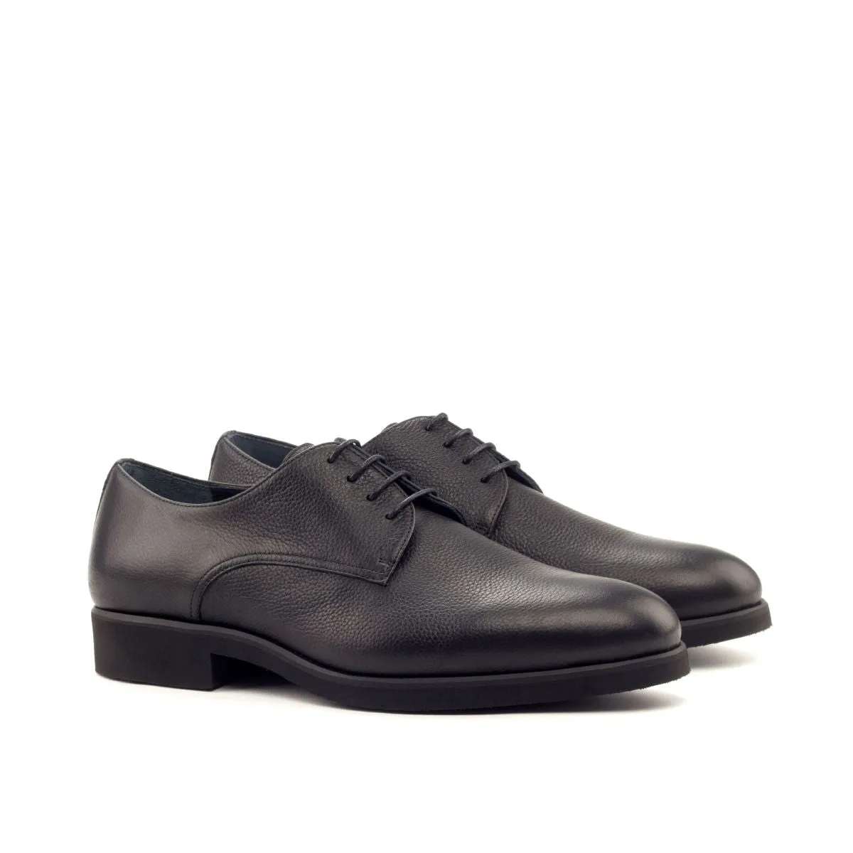 DapperFam Vero in Black Men's Italian Full Grain Leather Derby
