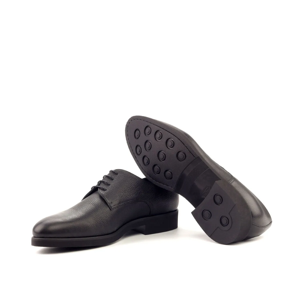 DapperFam Vero in Black Men's Italian Full Grain Leather Derby