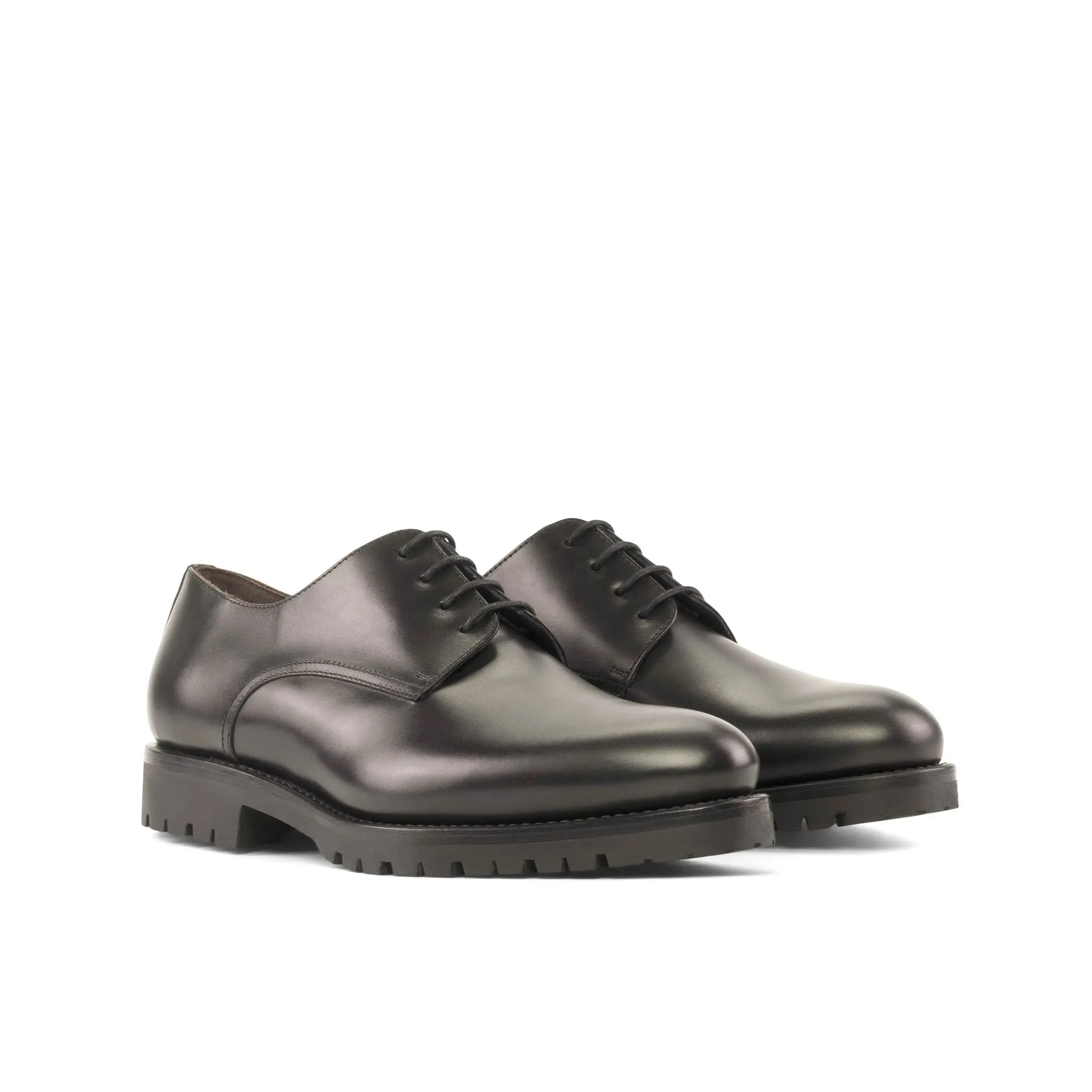 DapperFam Vero in Black Men's Italian Leather Derby
