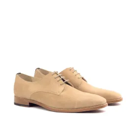 DapperFam Vero in Taupe / Brown Men's Flannel & Italian Suede Derby