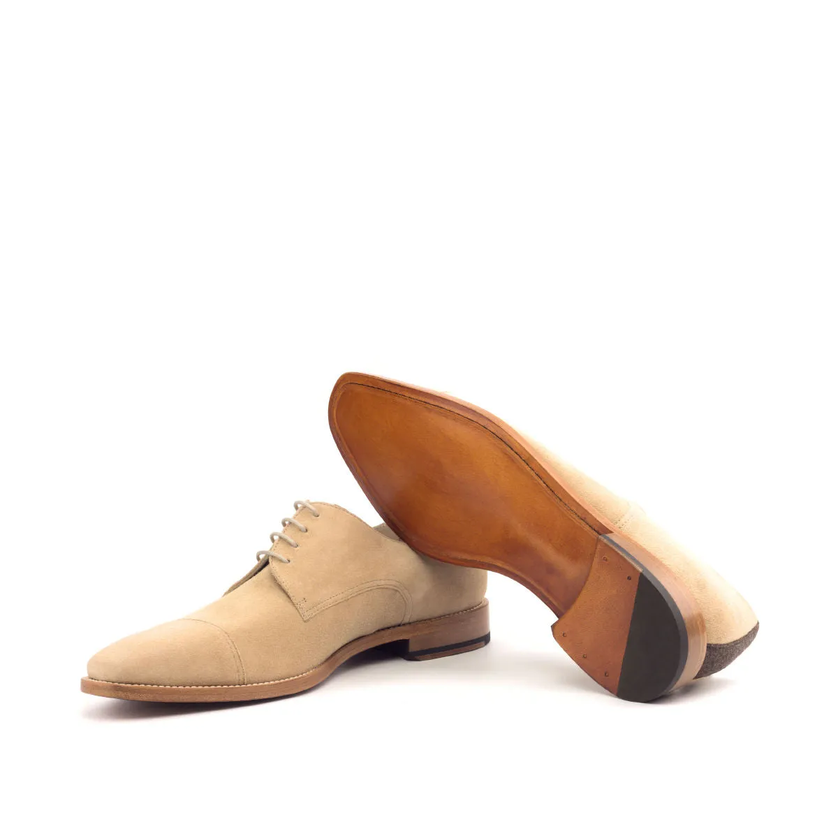 DapperFam Vero in Taupe / Brown Men's Flannel & Italian Suede Derby