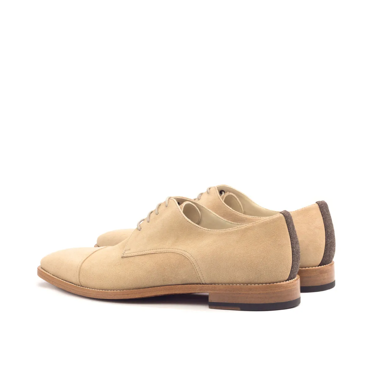 DapperFam Vero in Taupe / Brown Men's Flannel & Italian Suede Derby