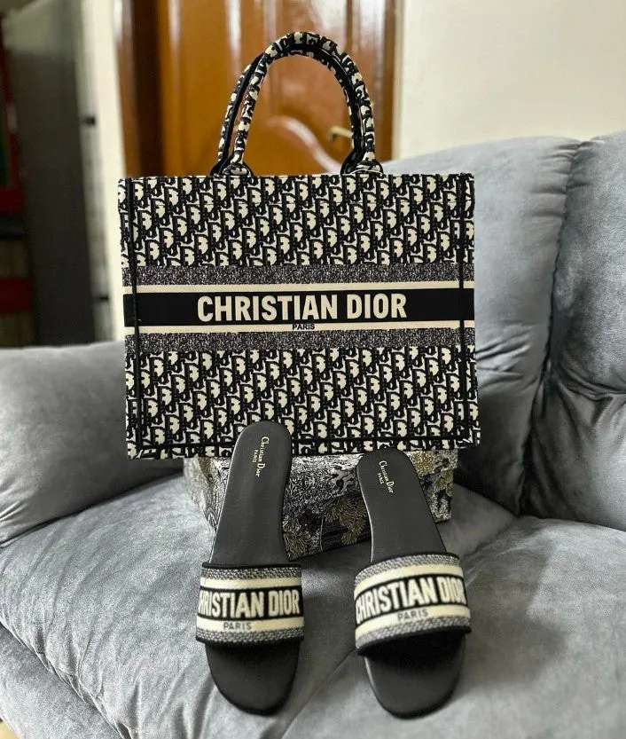 DD black combo slipper&bag