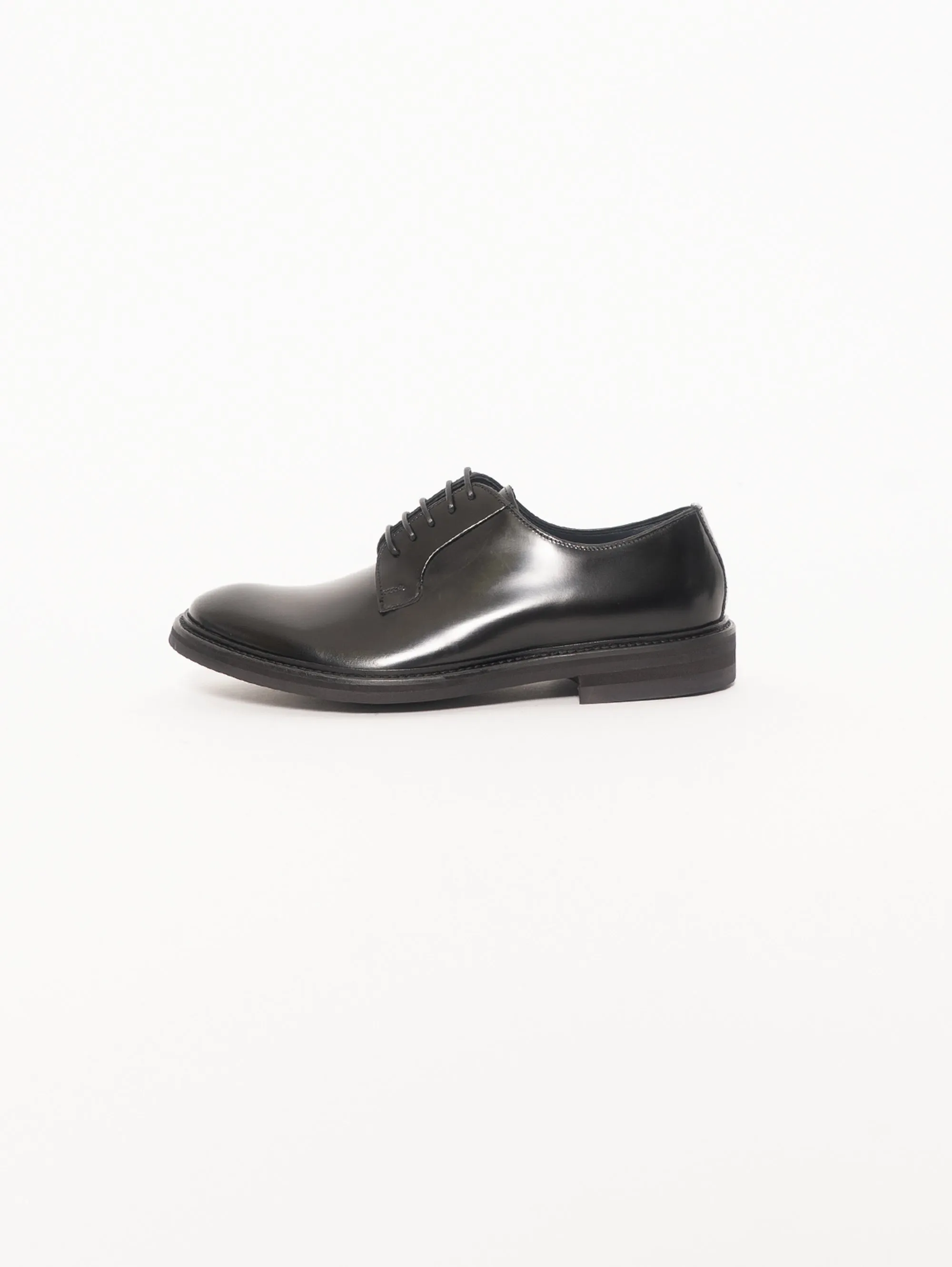Derby Classica con Suola in Gomma Nero