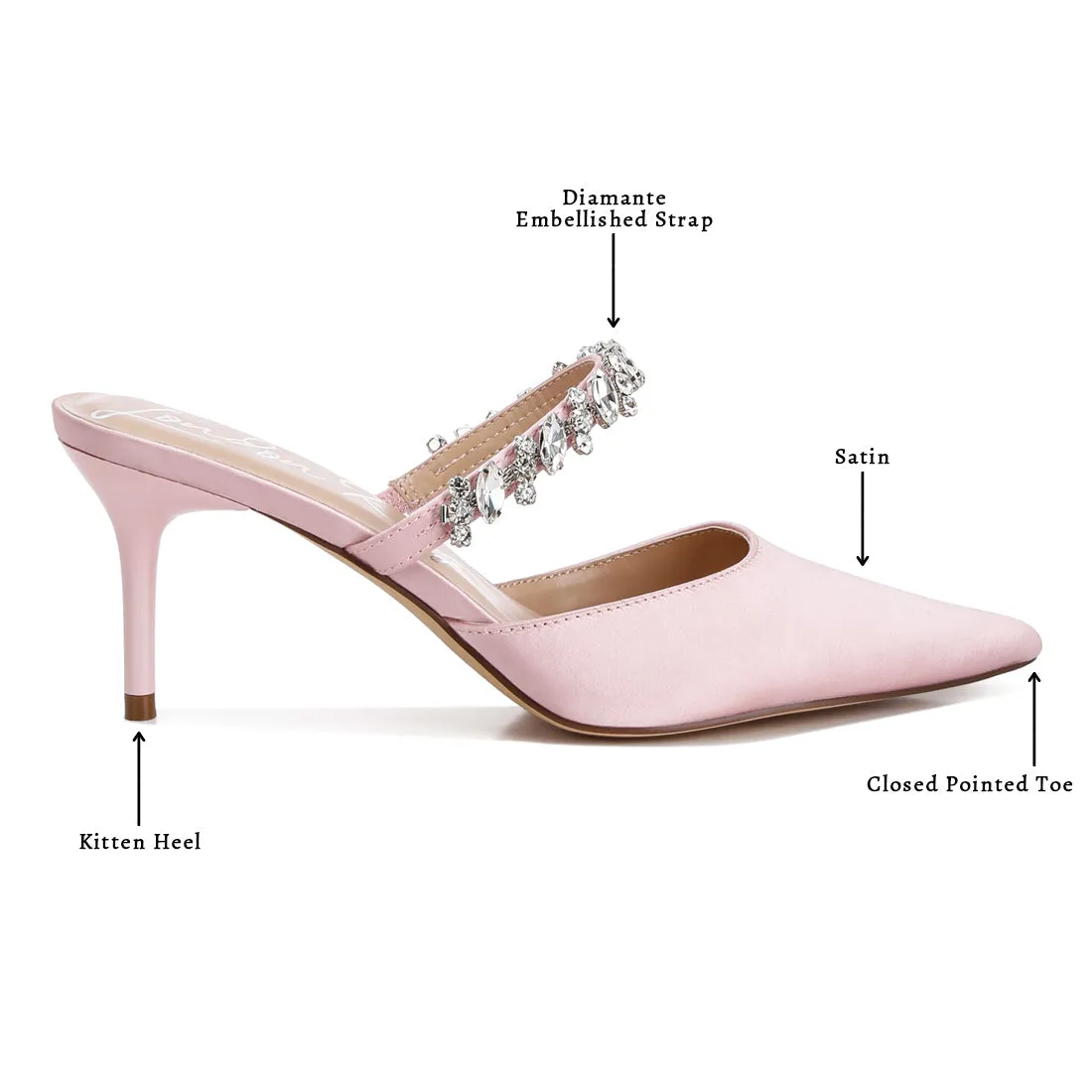 Diamante Stiletto Mules Sandals