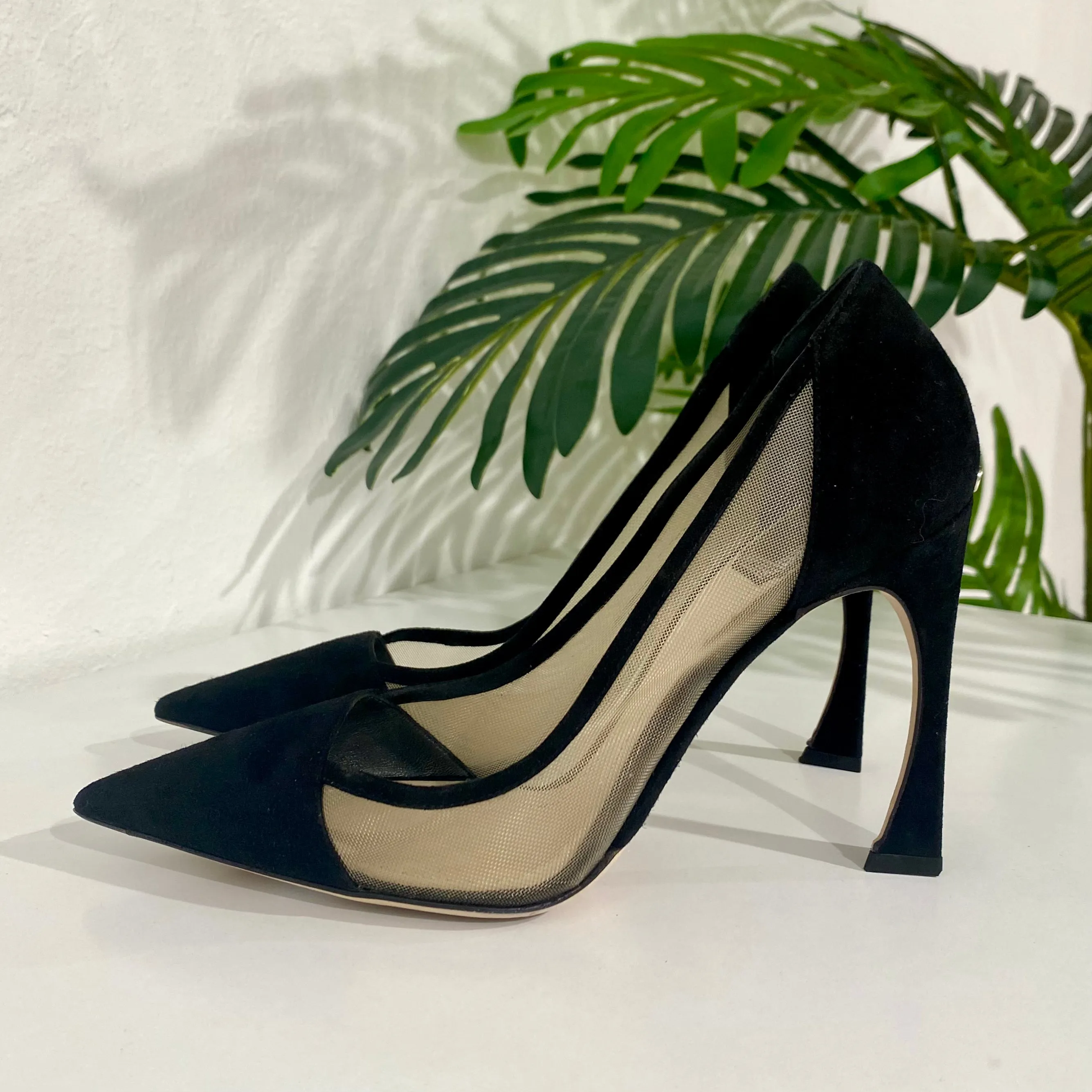 Dior Black Suede & Mesh Heels