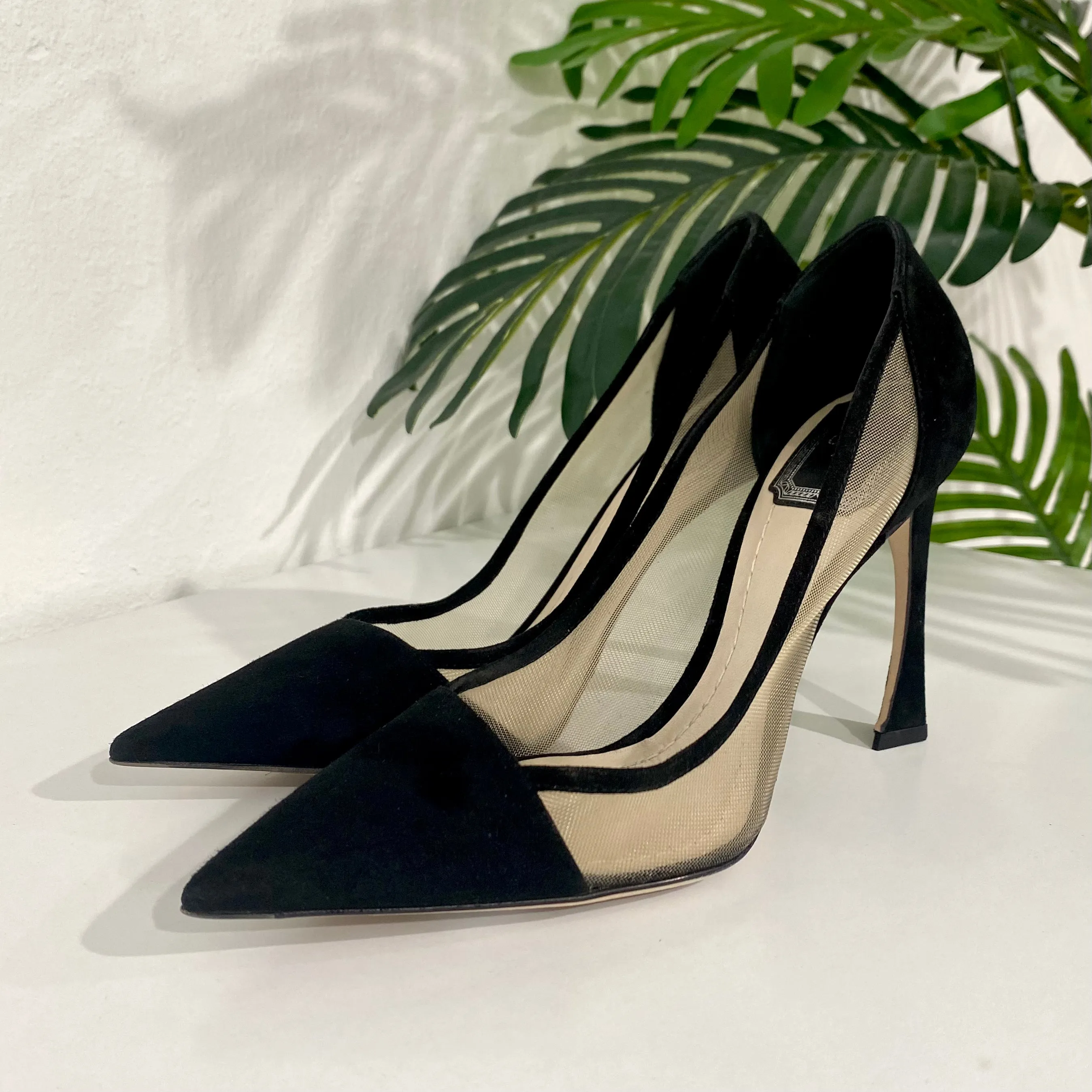 Dior Black Suede & Mesh Heels