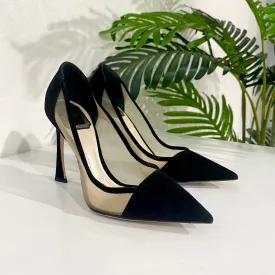 Dior Black Suede & Mesh Heels