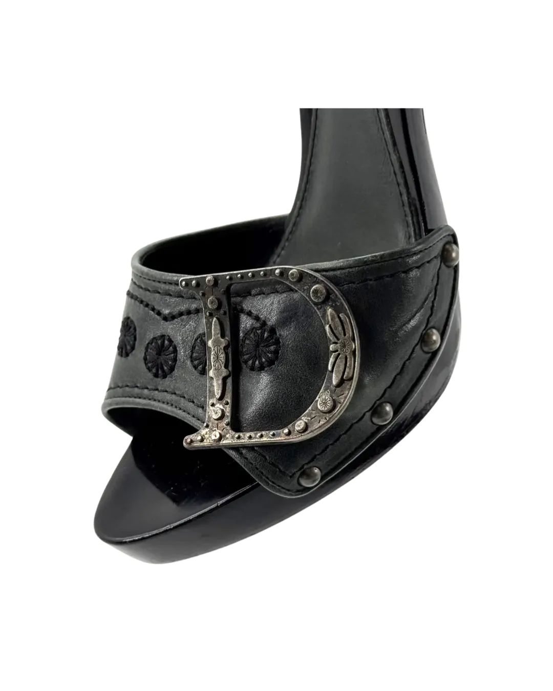 Dior Clogs mit CD Emblem aus Metall und Stickerei (37,5)