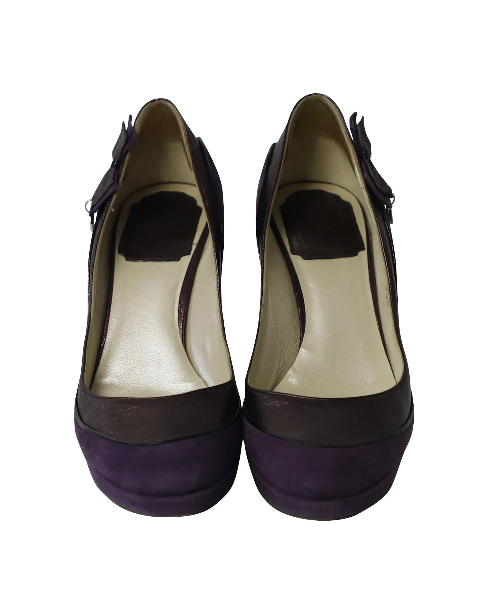 Dior High Heel Metallic Pumps in Purple Suede
