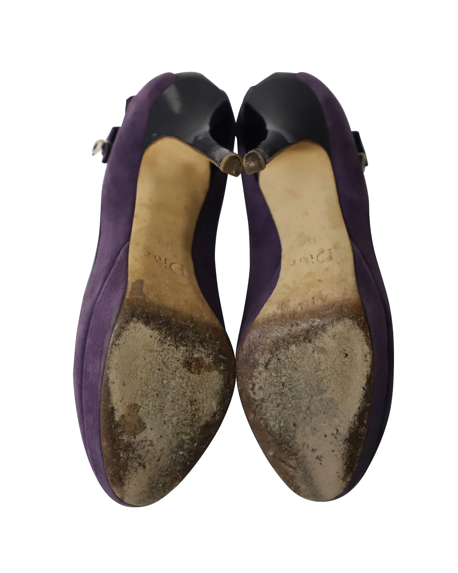 Dior High Heel Metallic Pumps in Purple Suede