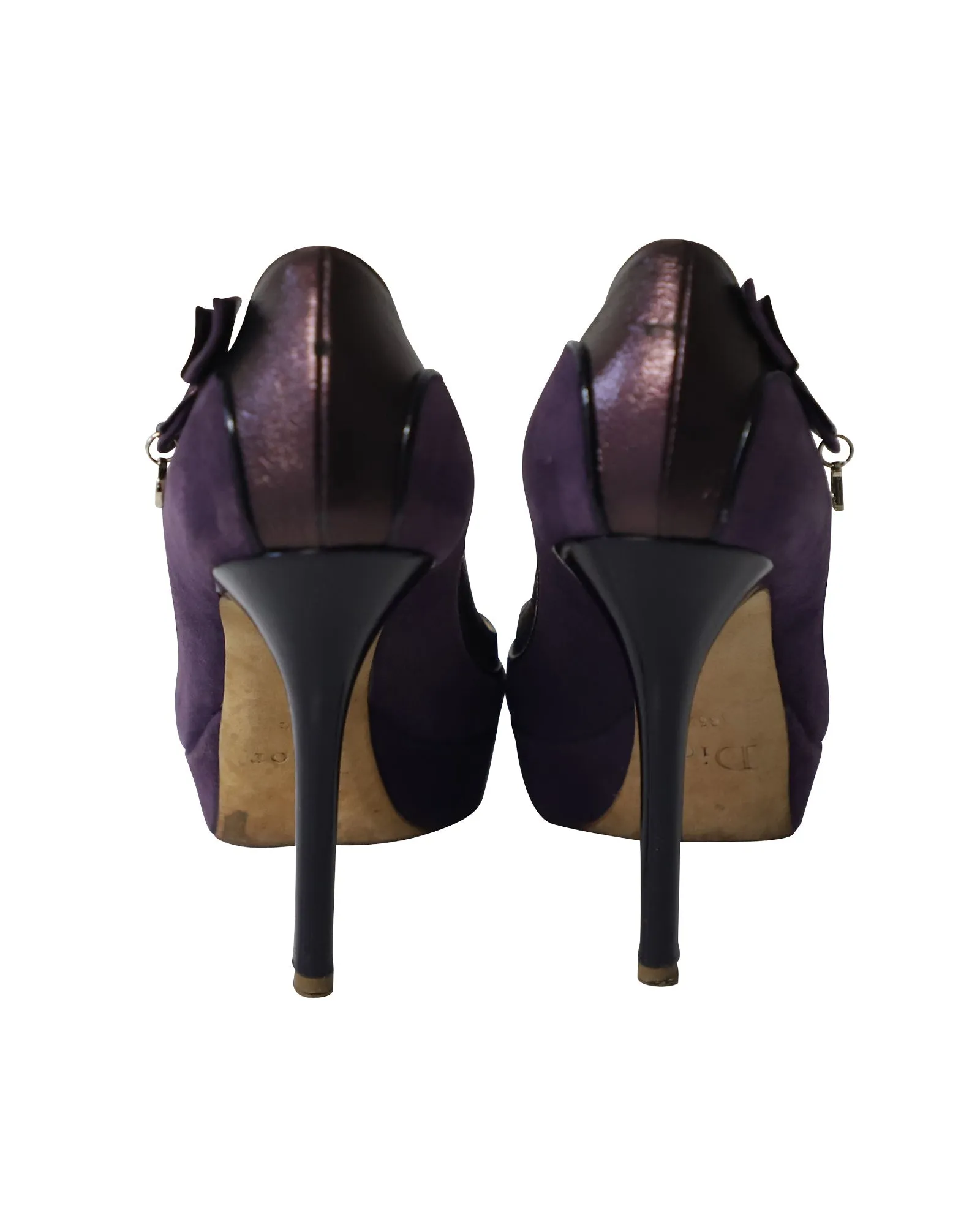 Dior High Heel Metallic Pumps in Purple Suede