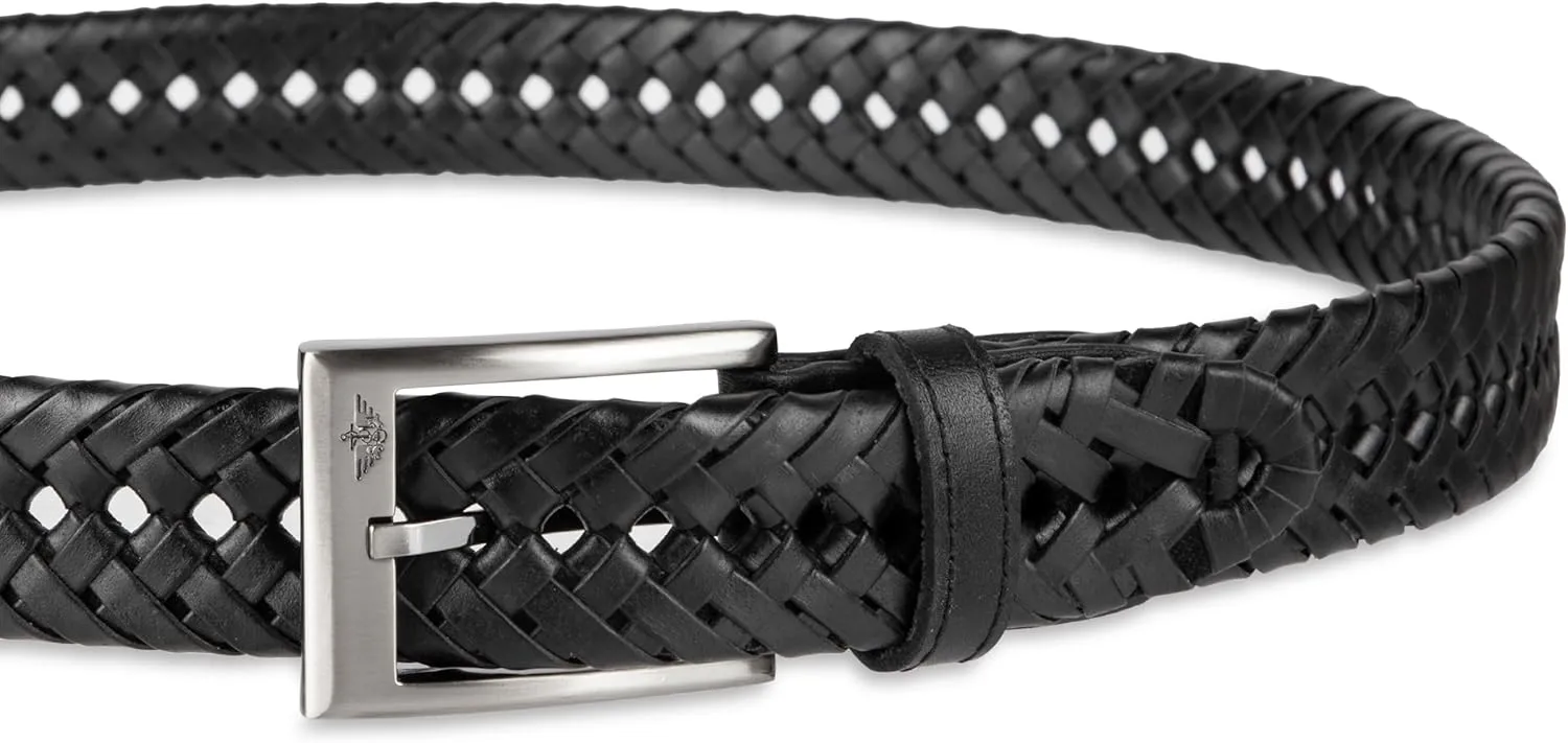 Dockers Men??s Leather Braided Fully Adjustable Belt