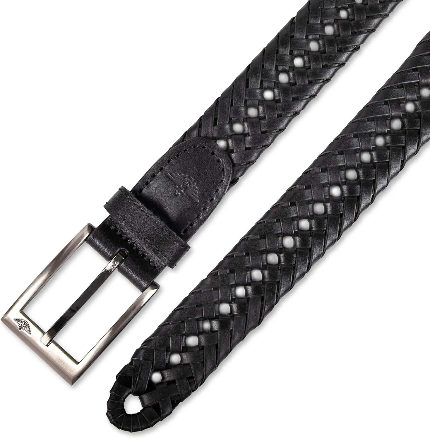 Dockers Men??s Leather Braided Fully Adjustable Belt