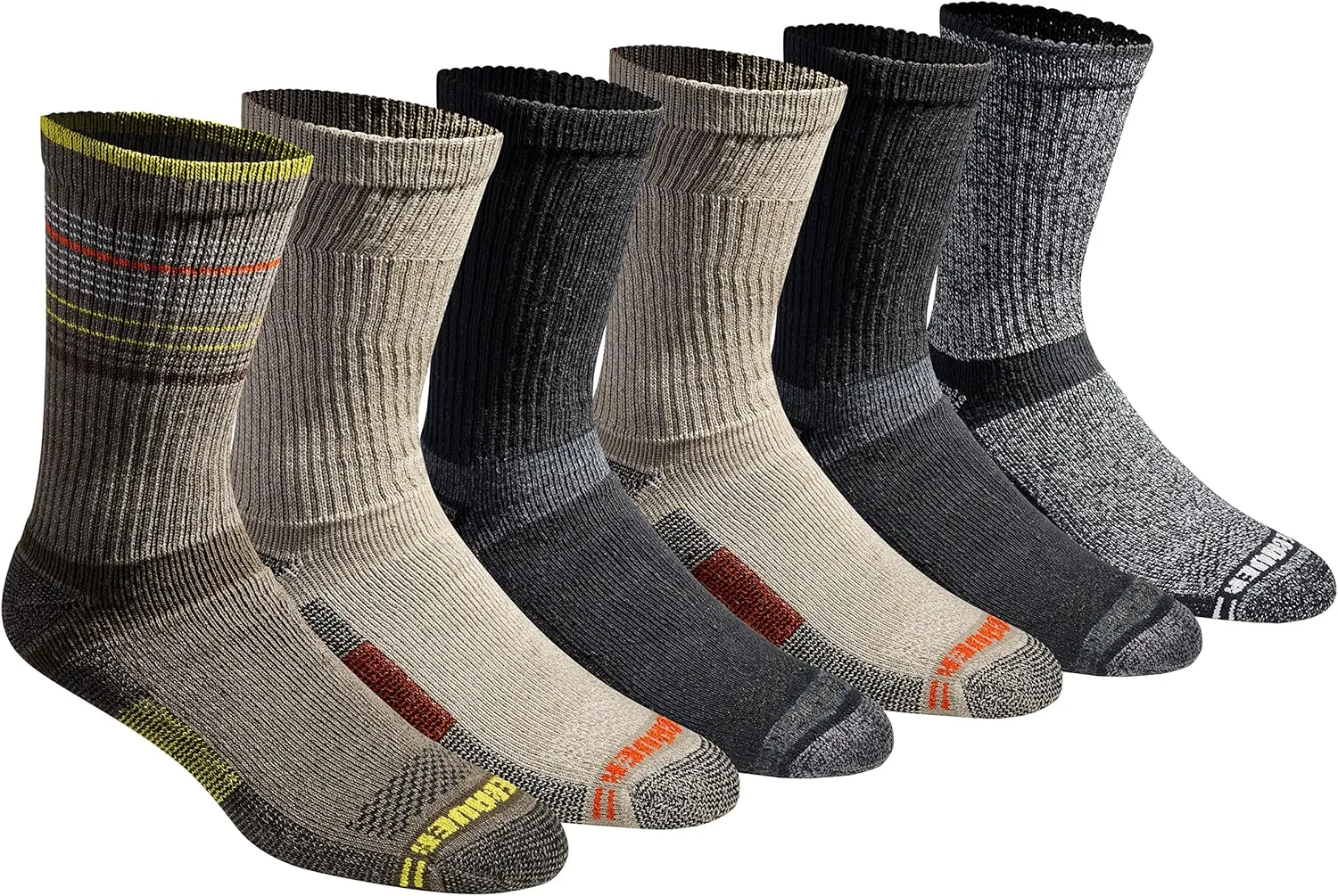 Eddie Bauer Men's Dura Dri Moisture Control 6-Pair Crew Socks