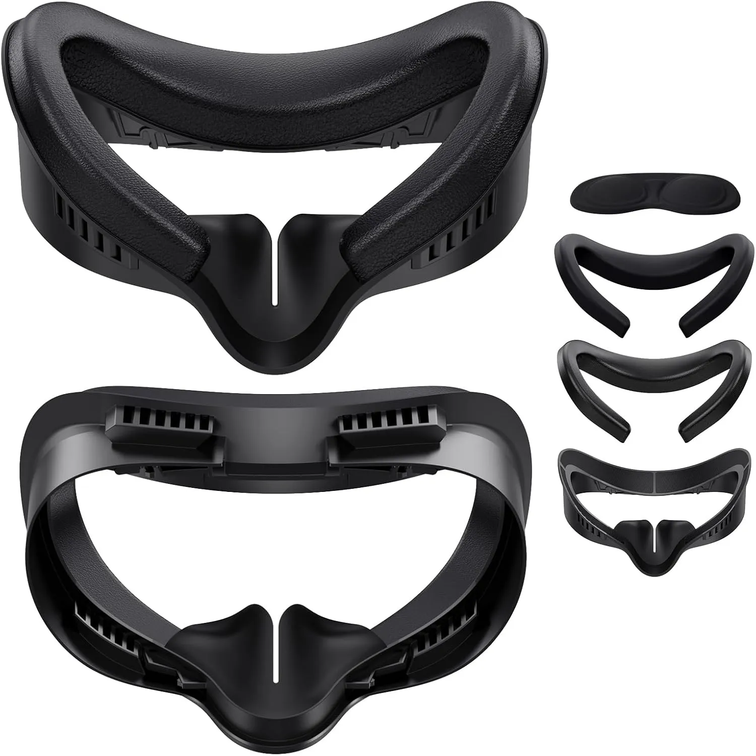 Face Cover Pad Facial Interface Compatible with Meta Quest 3s, Soft PU Face Cushion Pad Replacement and Breathable Ice Silk Cotton for Quest 3s