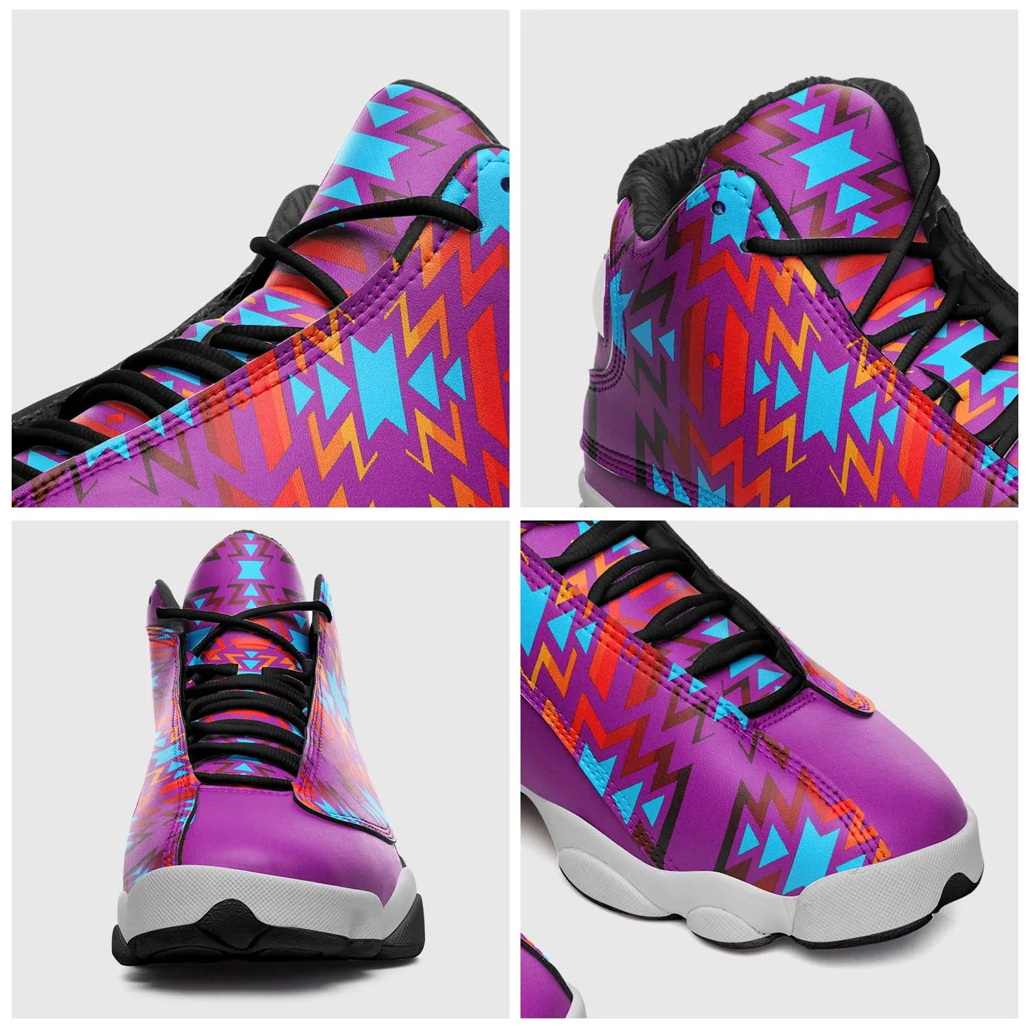 Fire Colors and Turquoise Purple Isstsokini Athletic Shoes